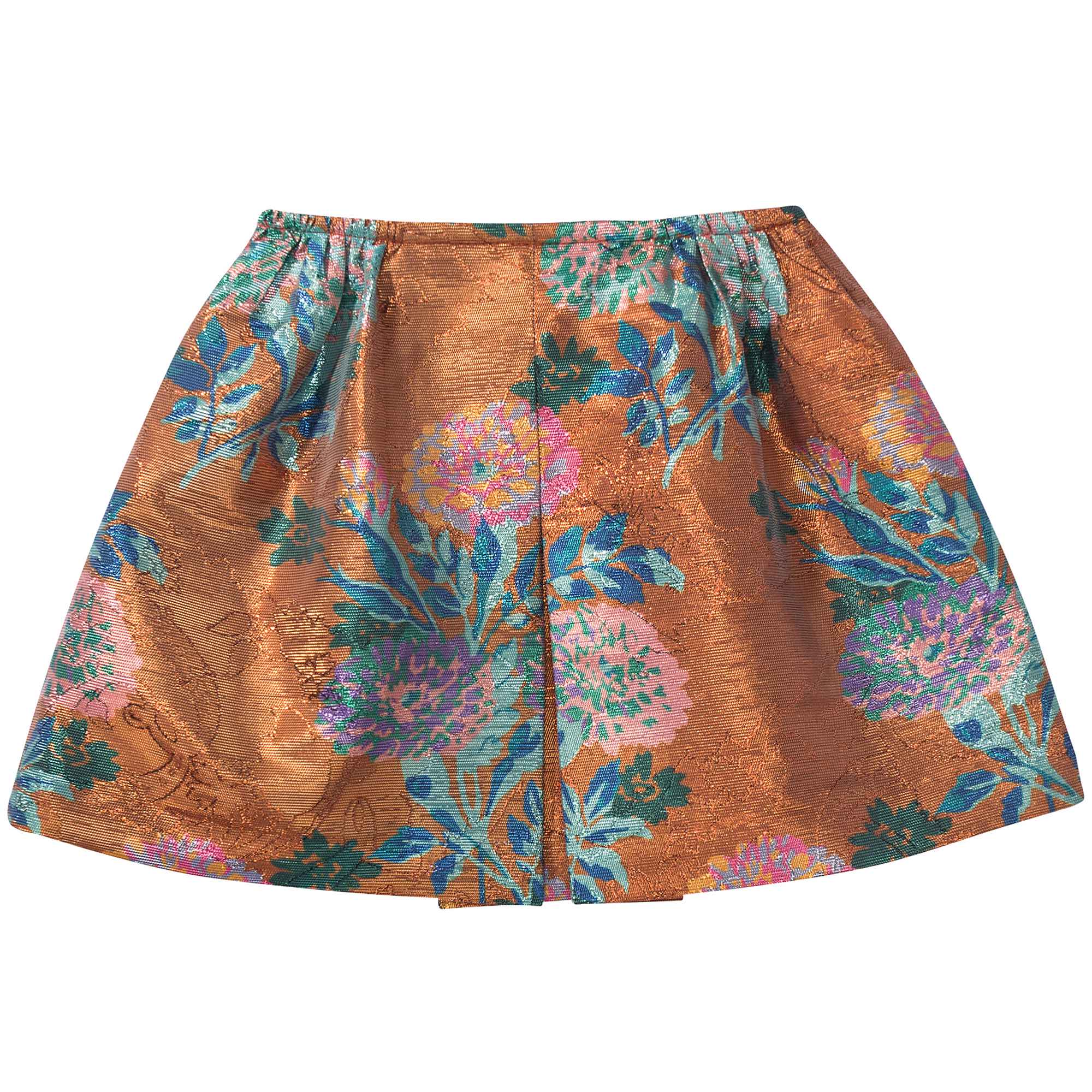 Girls Metallic Flower Print Skirt