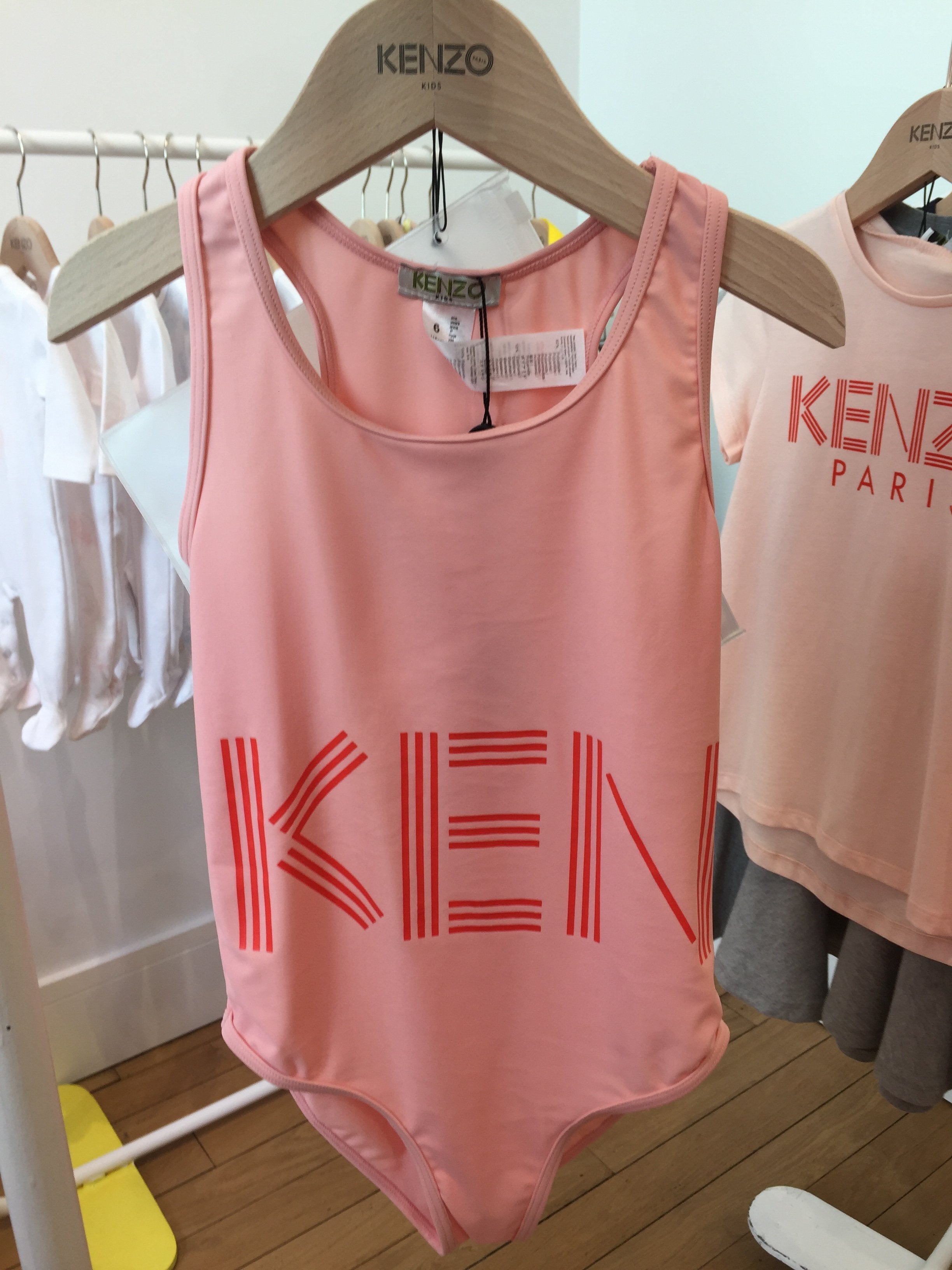 Girls Middle Pink Logo Swimwear