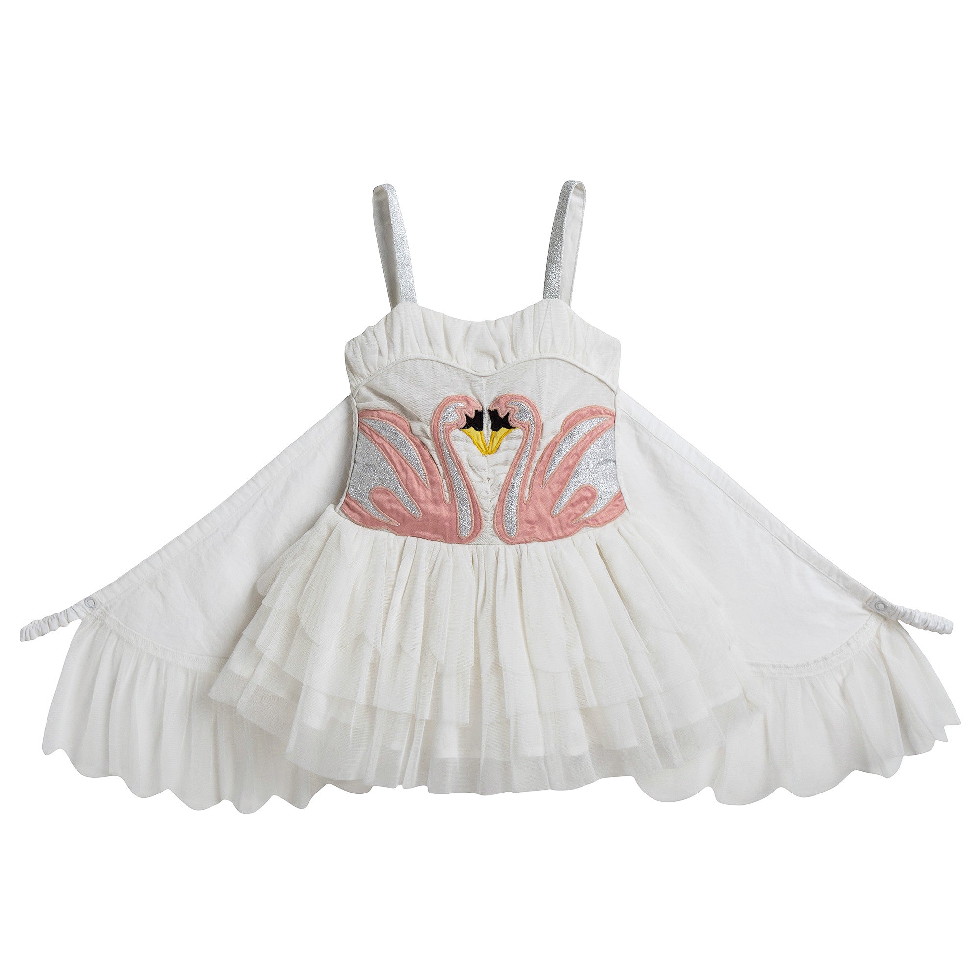 Girls Ivory 'Bonny' Swan Dress