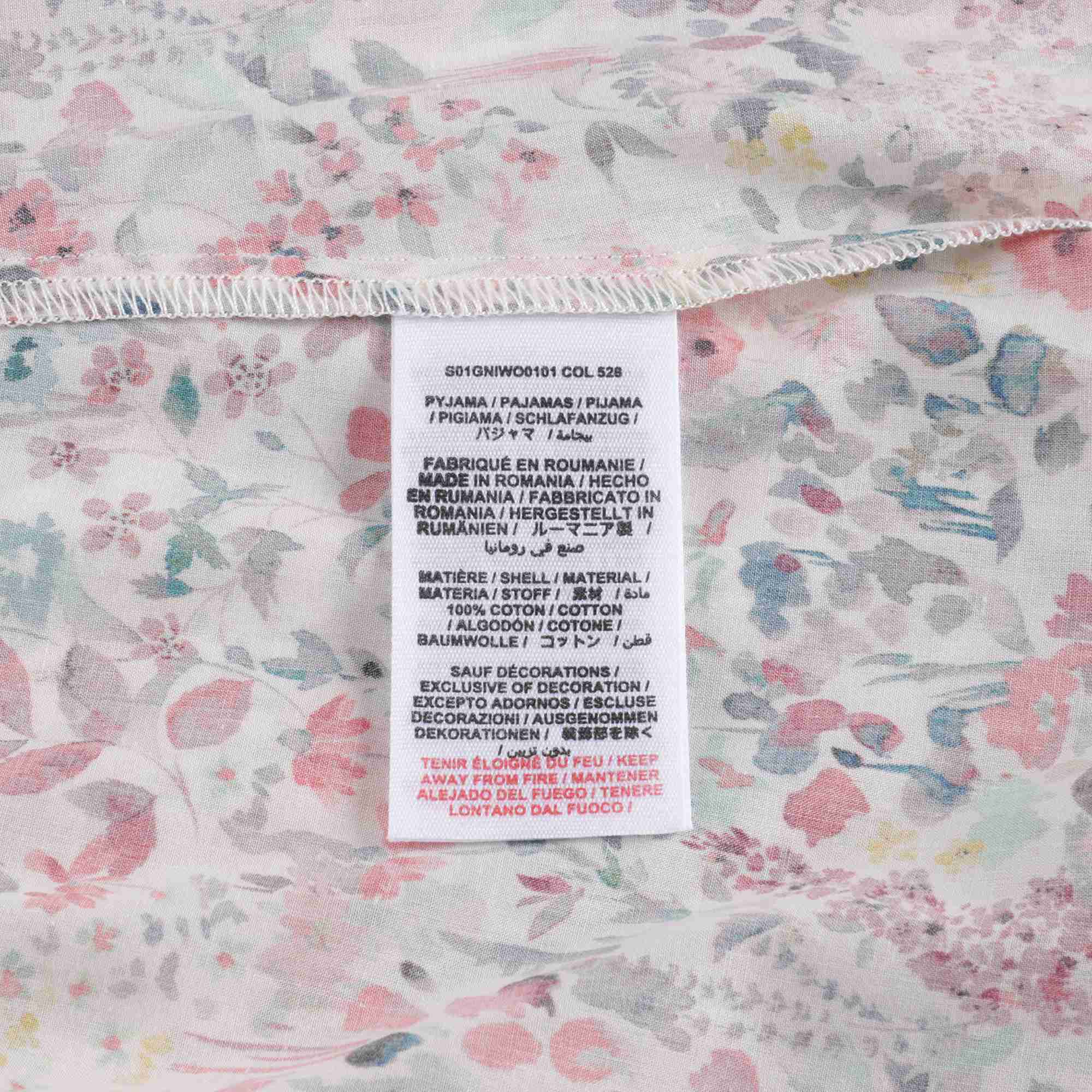 Girls Red Floral Cotton Nightwear Set