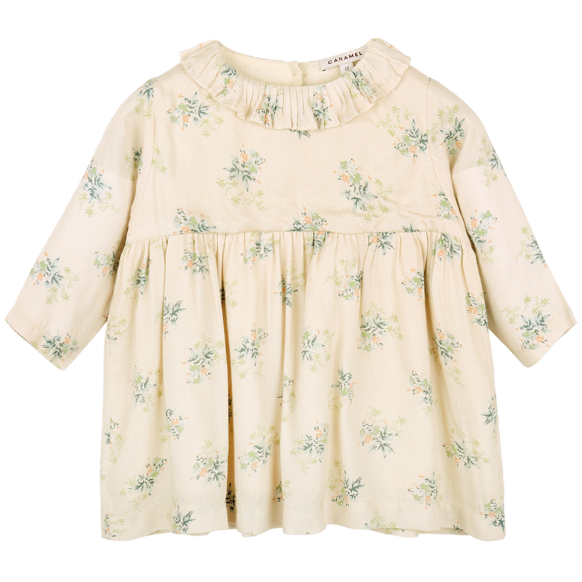 Baby Girls Ivory Flowers Printed Dress
