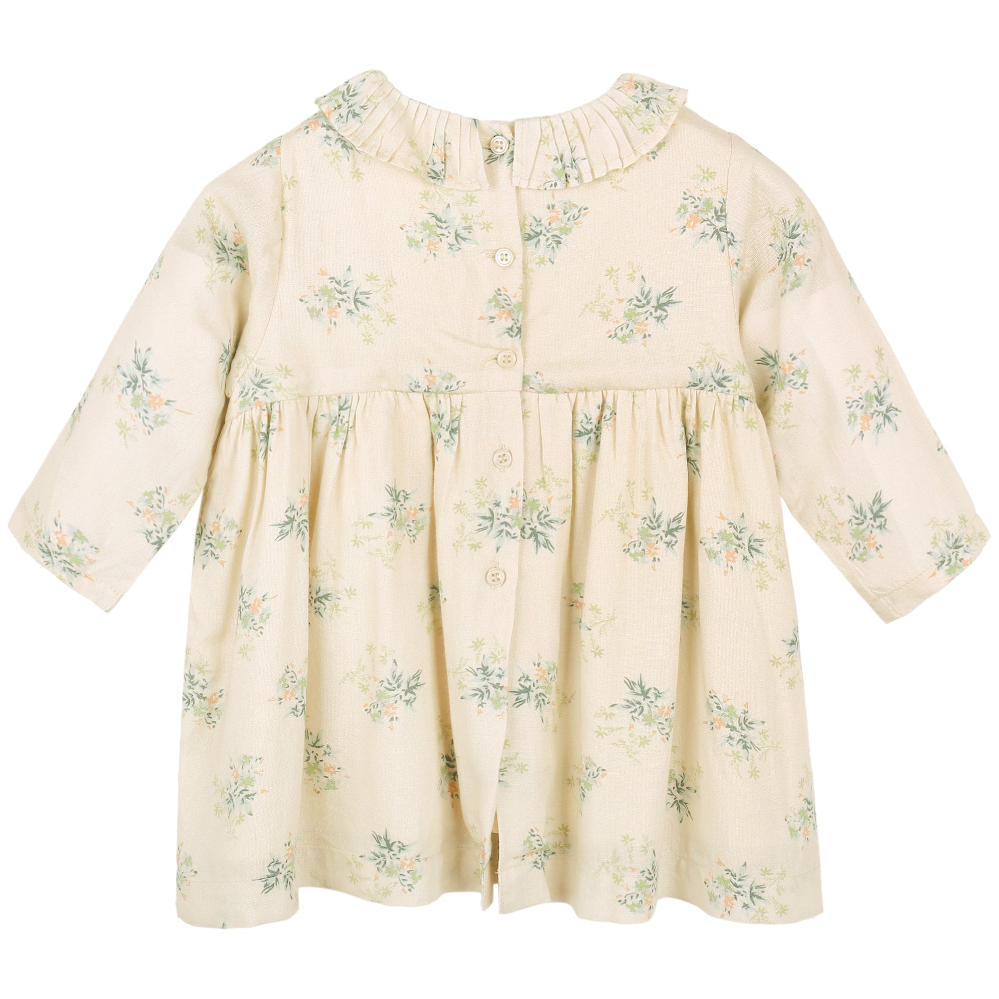 Baby Girls Ivory Flowers Printed Dress