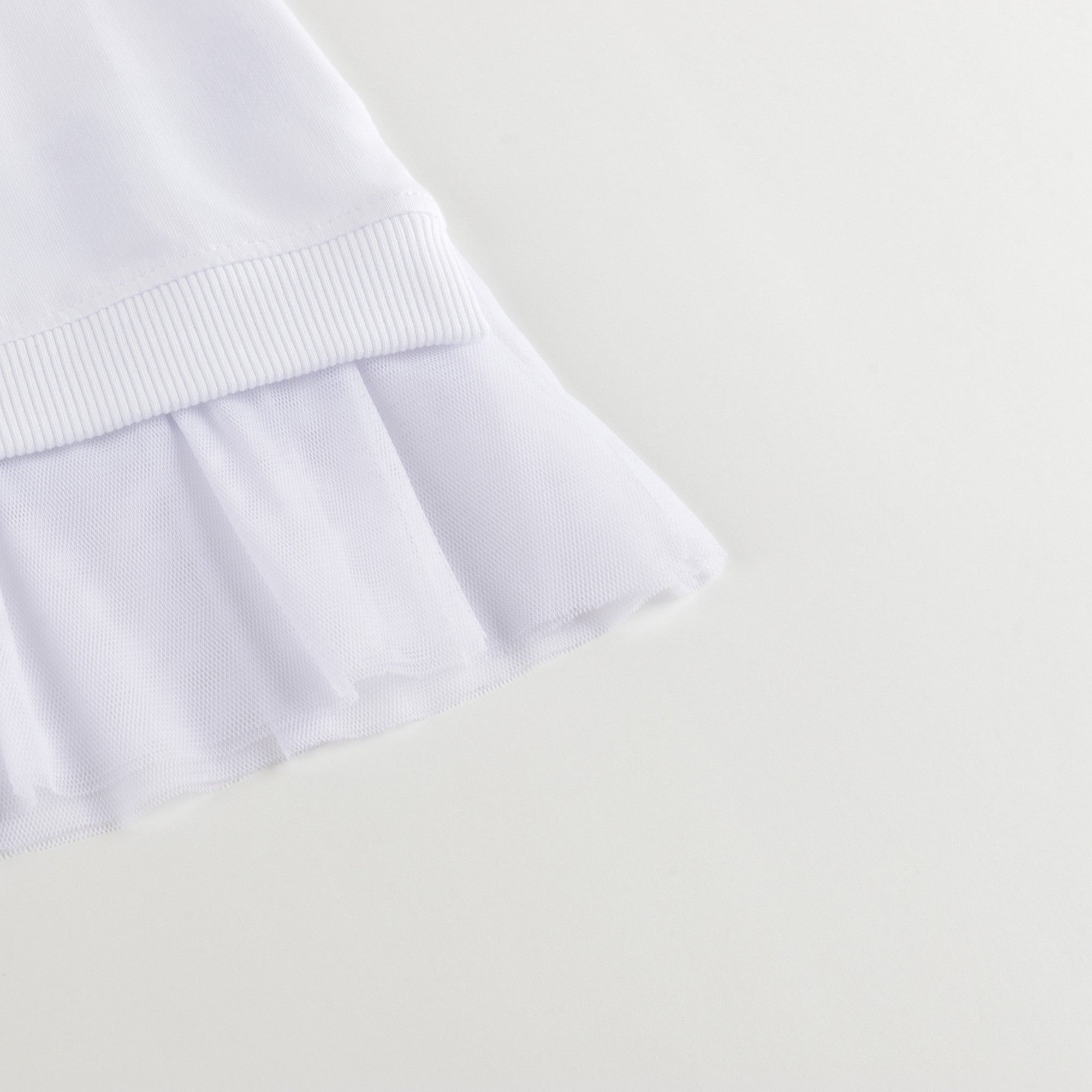 Girls White Print Cotton T-Shirt