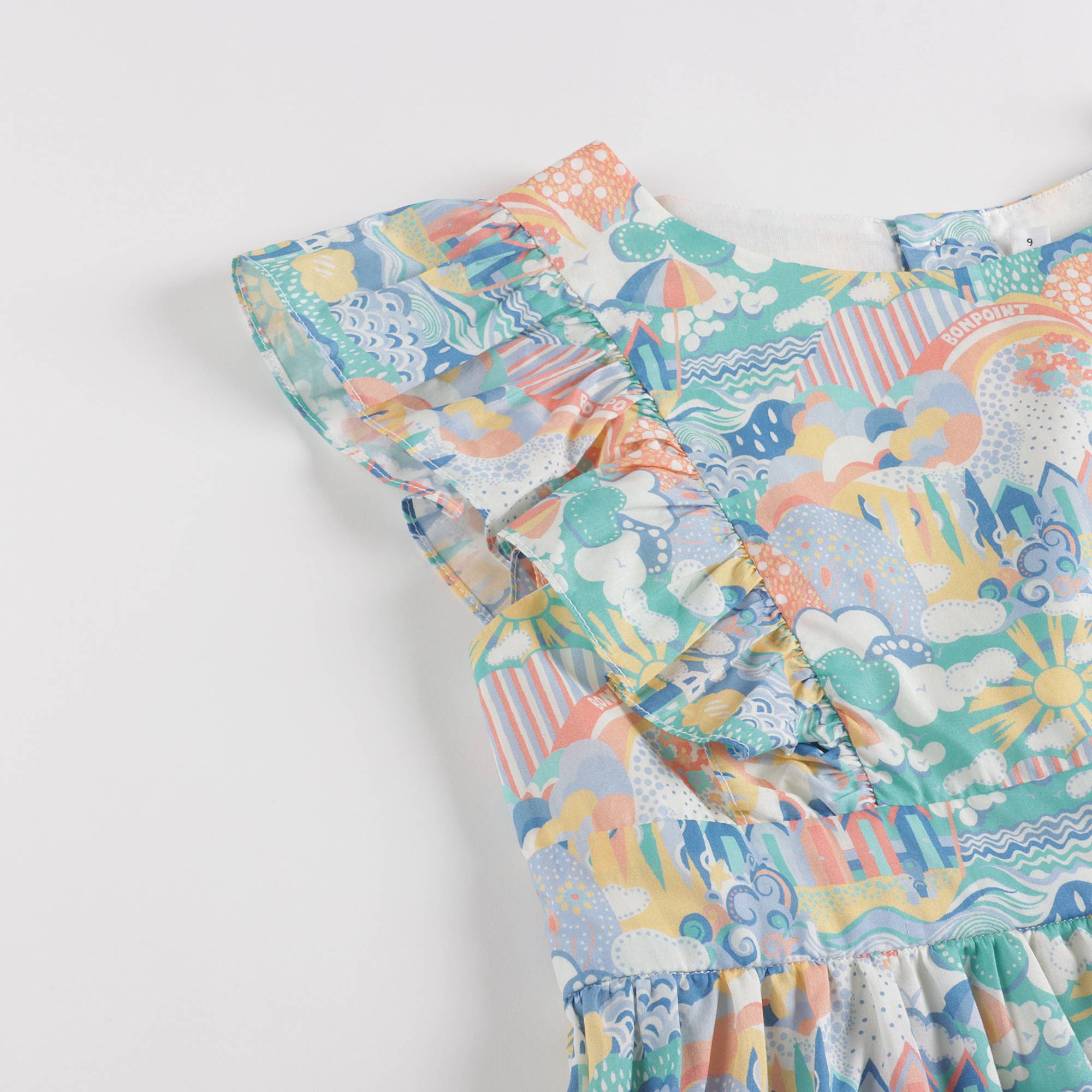 Girls Multicolor Painted Cotton Dress