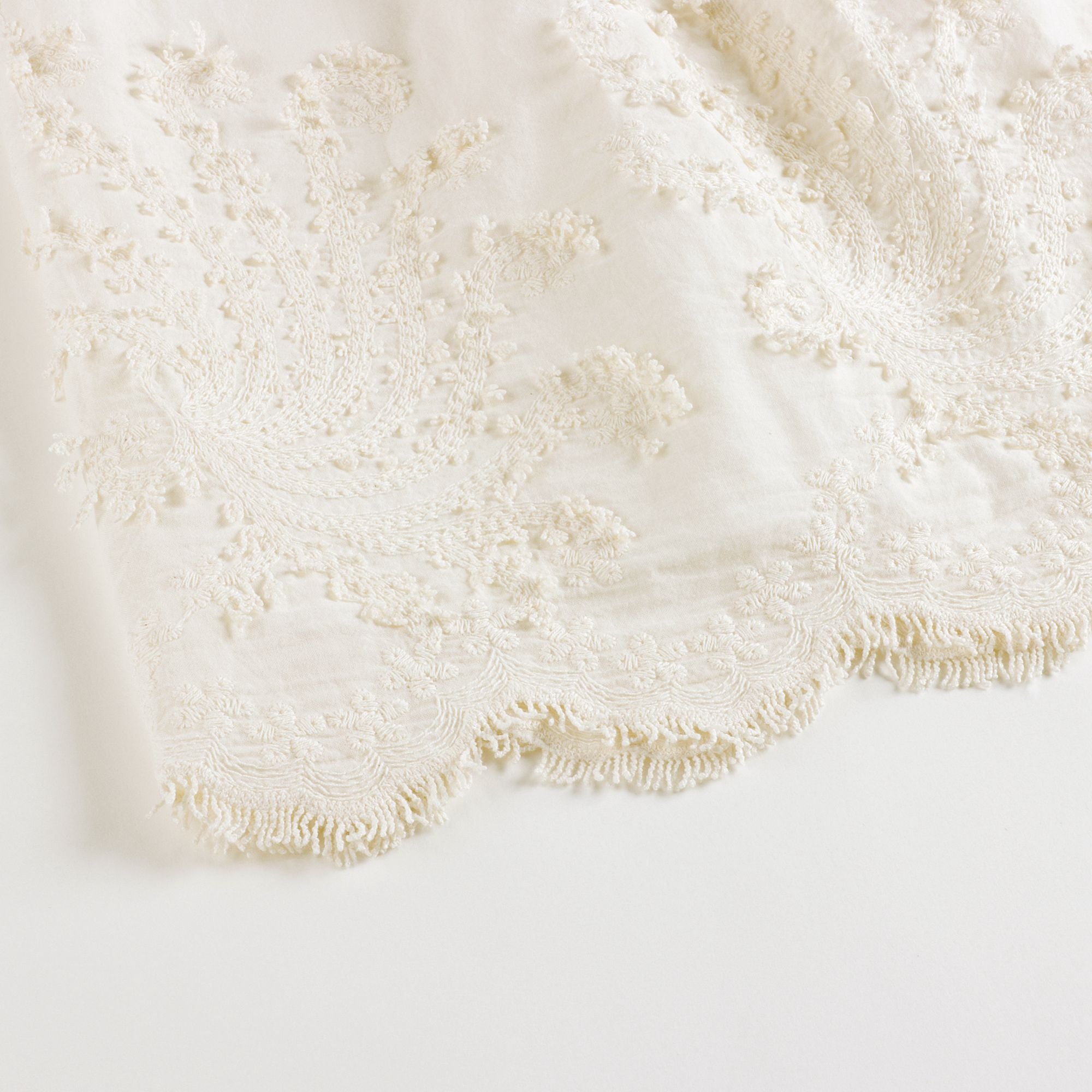 Girls White Embroidered Cotton Dress