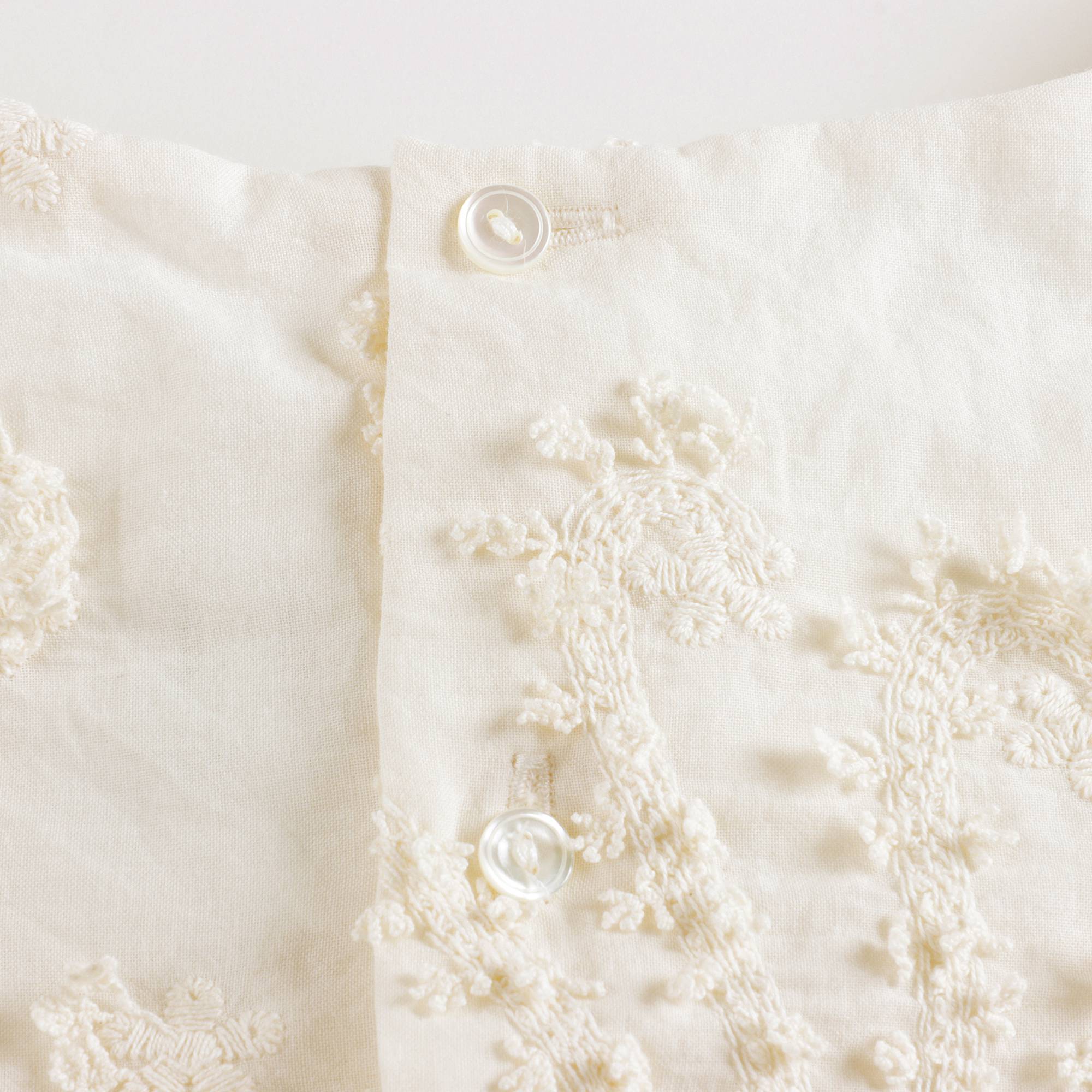 Girls White Embroidered Cotton Dress