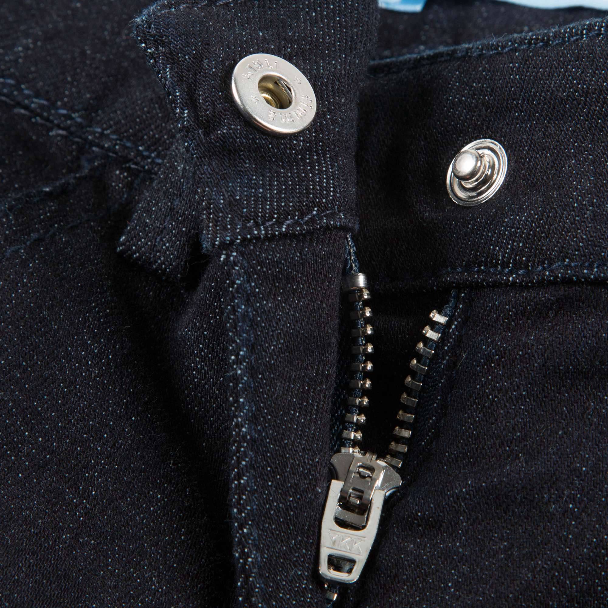 Girls Blue Cotton Denim Trousers