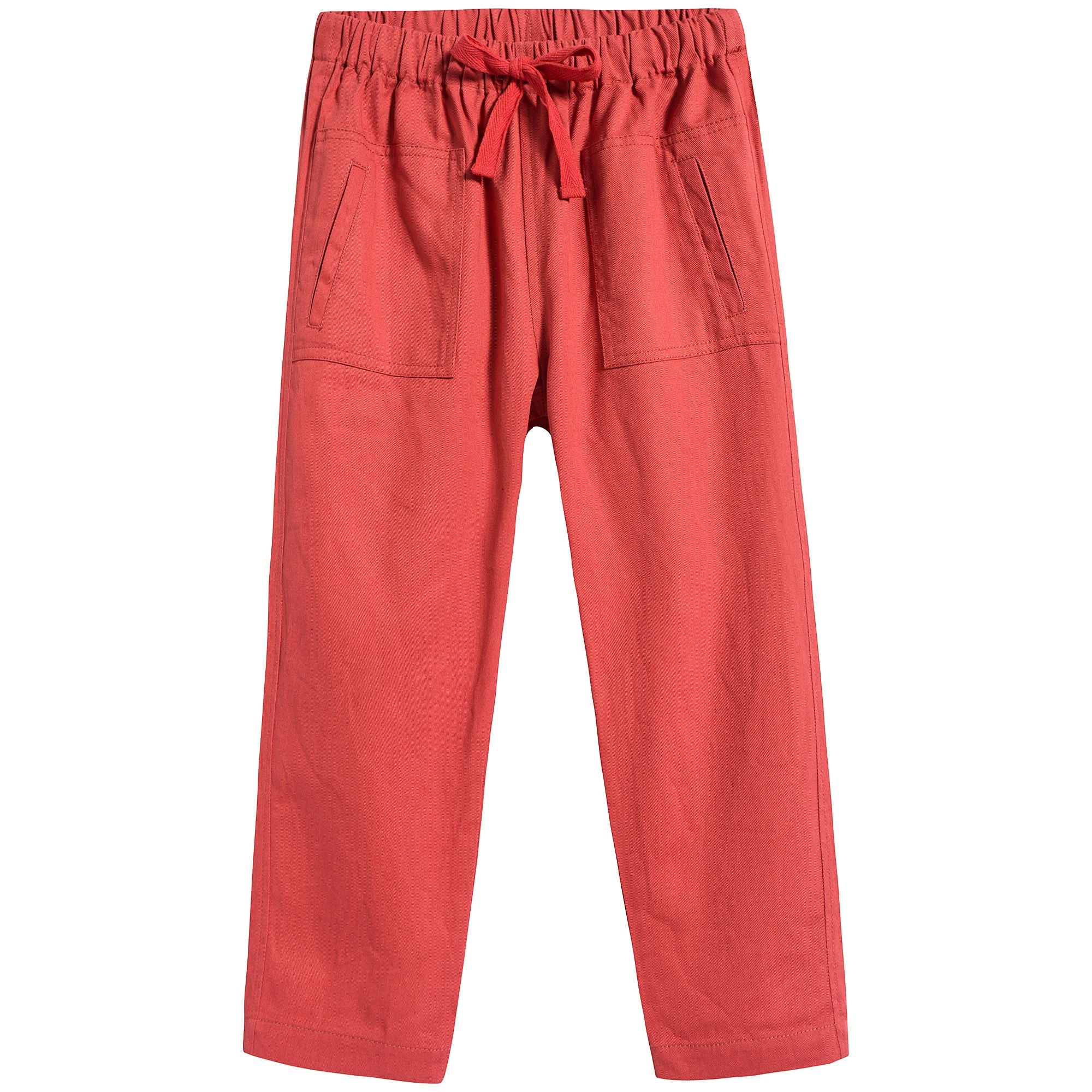 Girls Rose Peach Cotton Trousers