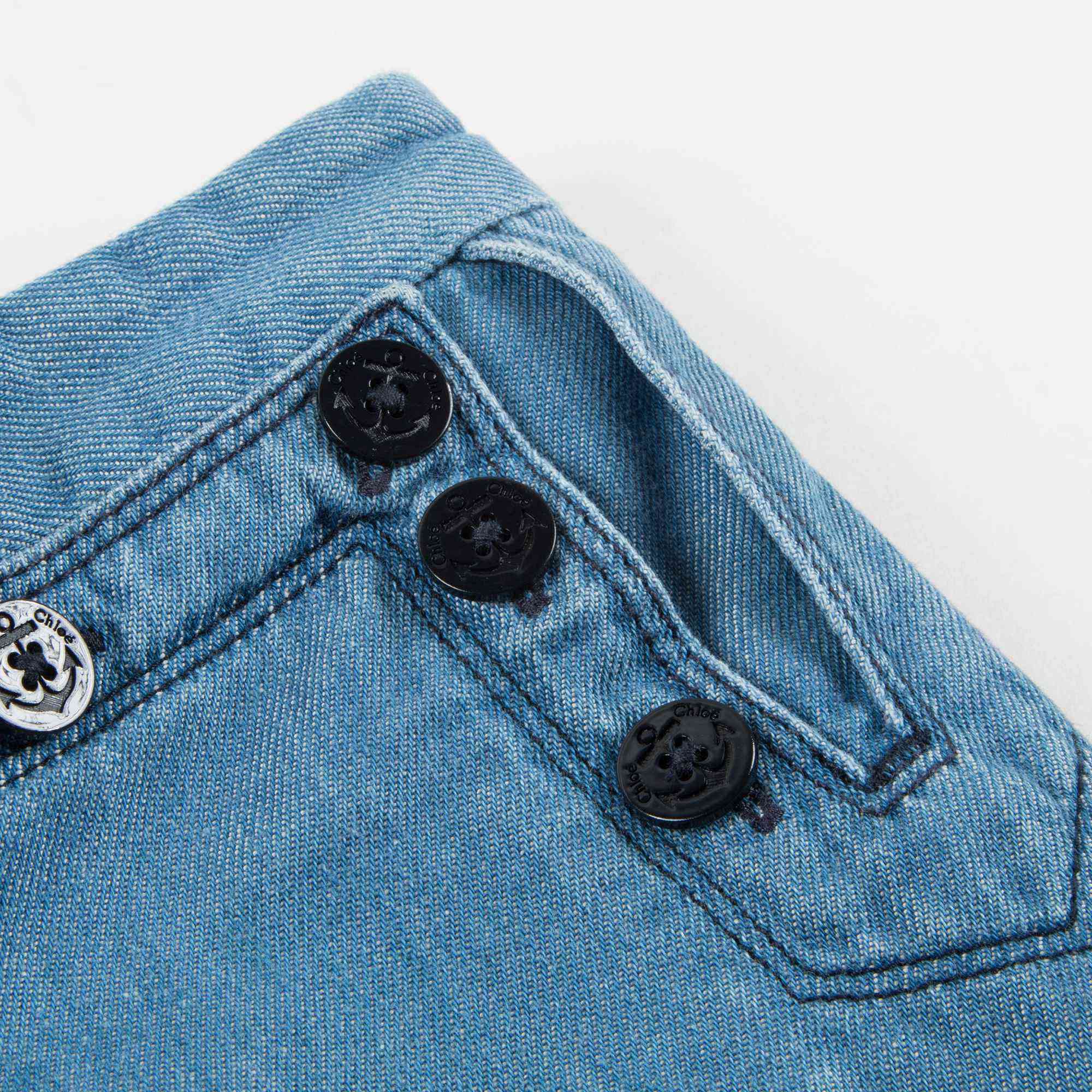 Girls Denim Blue Cotton Shorts