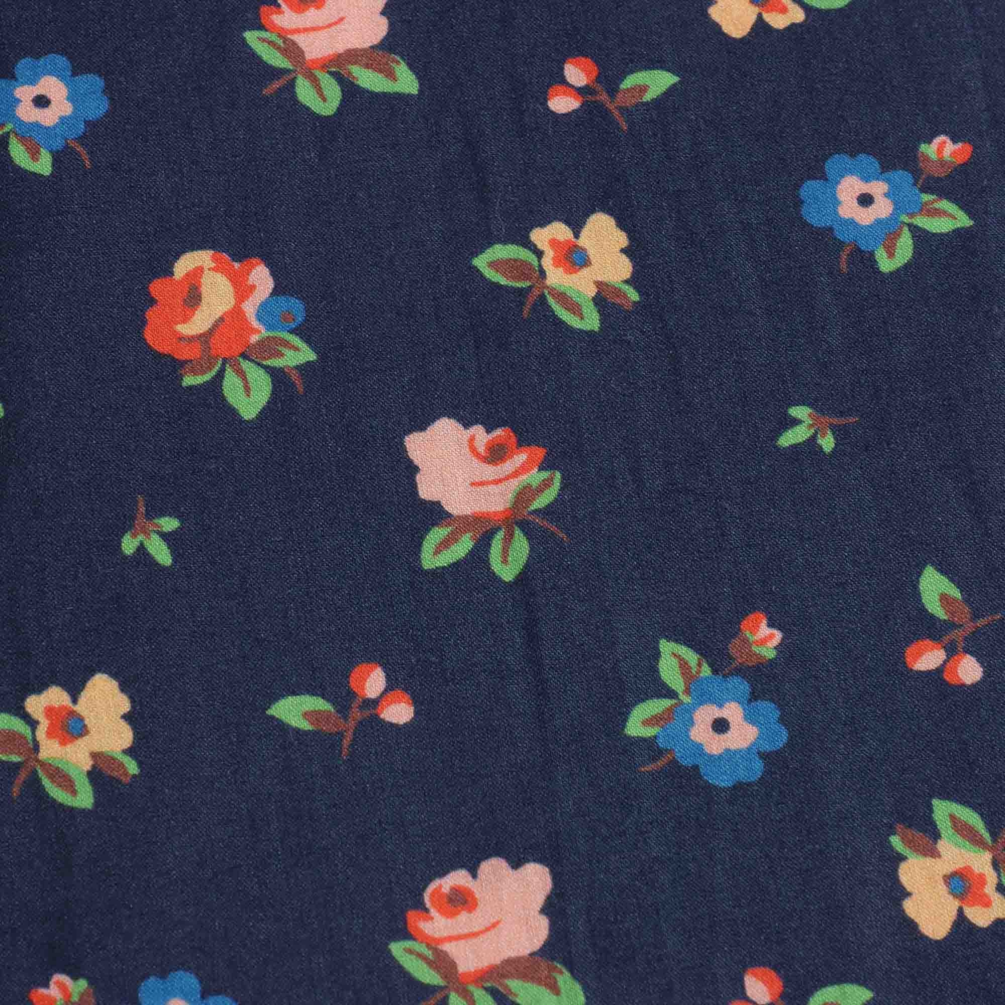 Girls Navy Printing Cotton Top