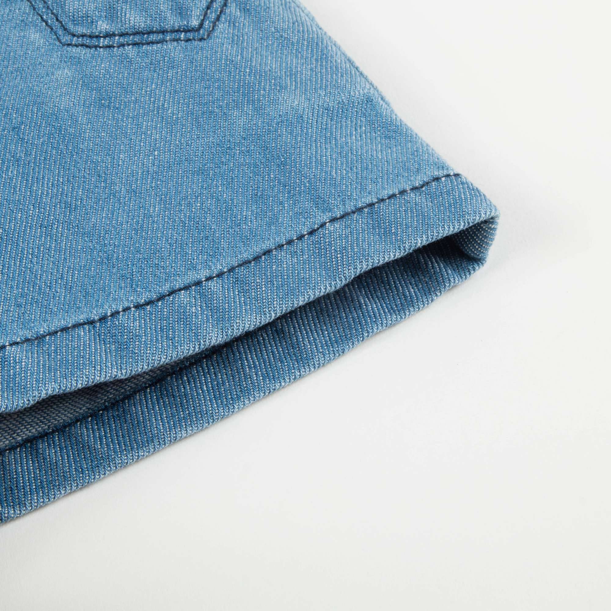 Girls Denim Blue Cotton Shorts