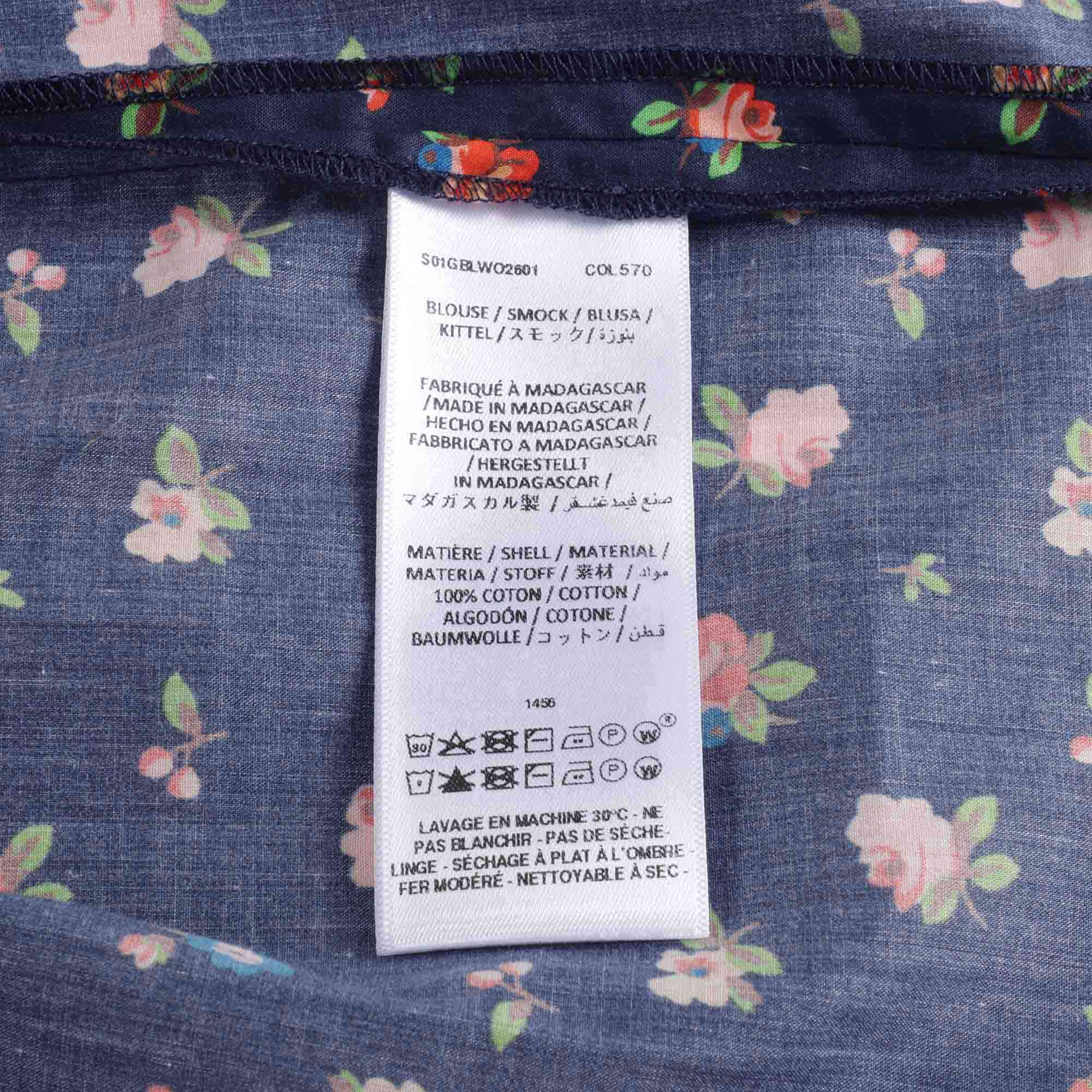 Girls Navy Printing Cotton Top