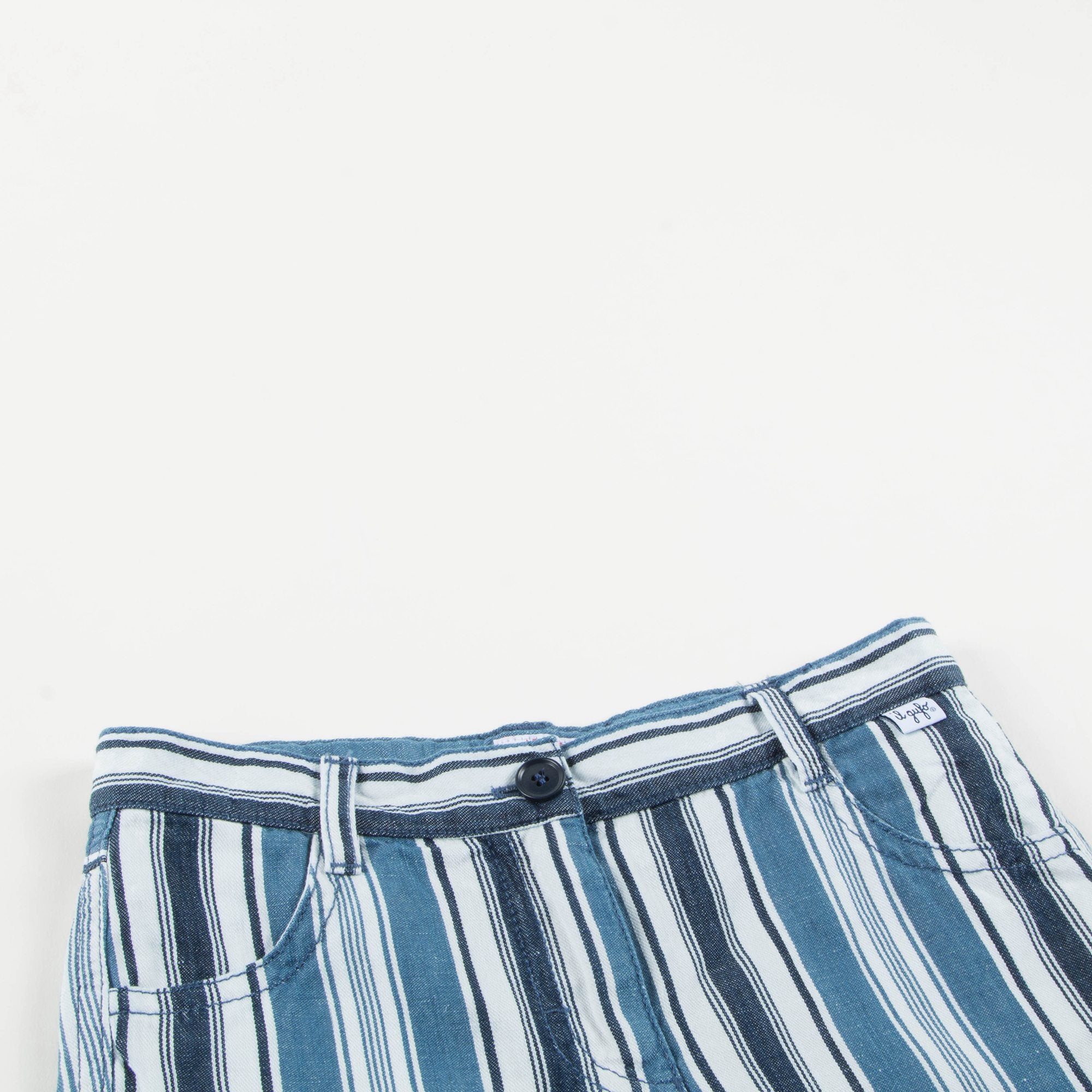 Girls Denim Blue Cotton Shorts