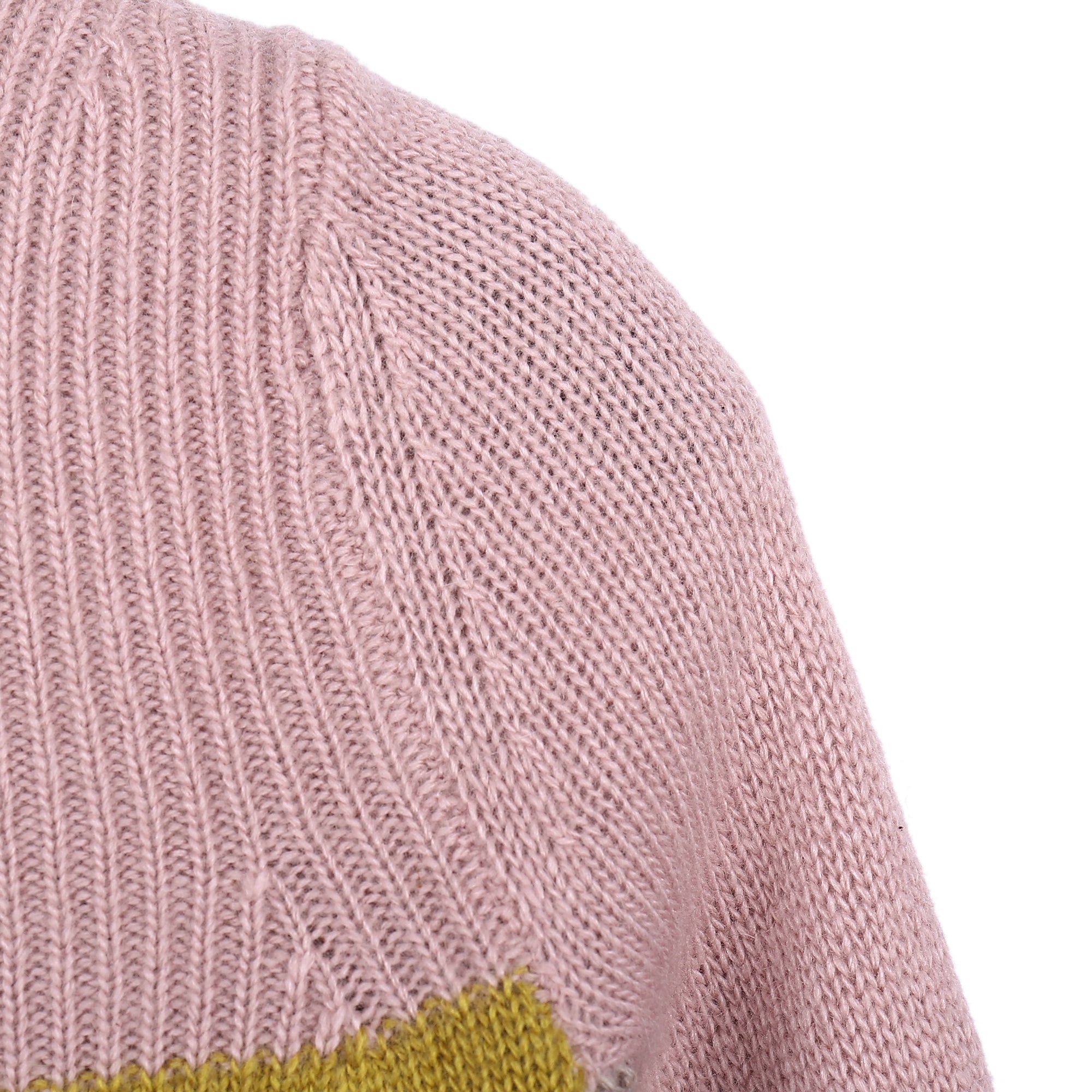 Girls Pink & Yellow Knitted Dress