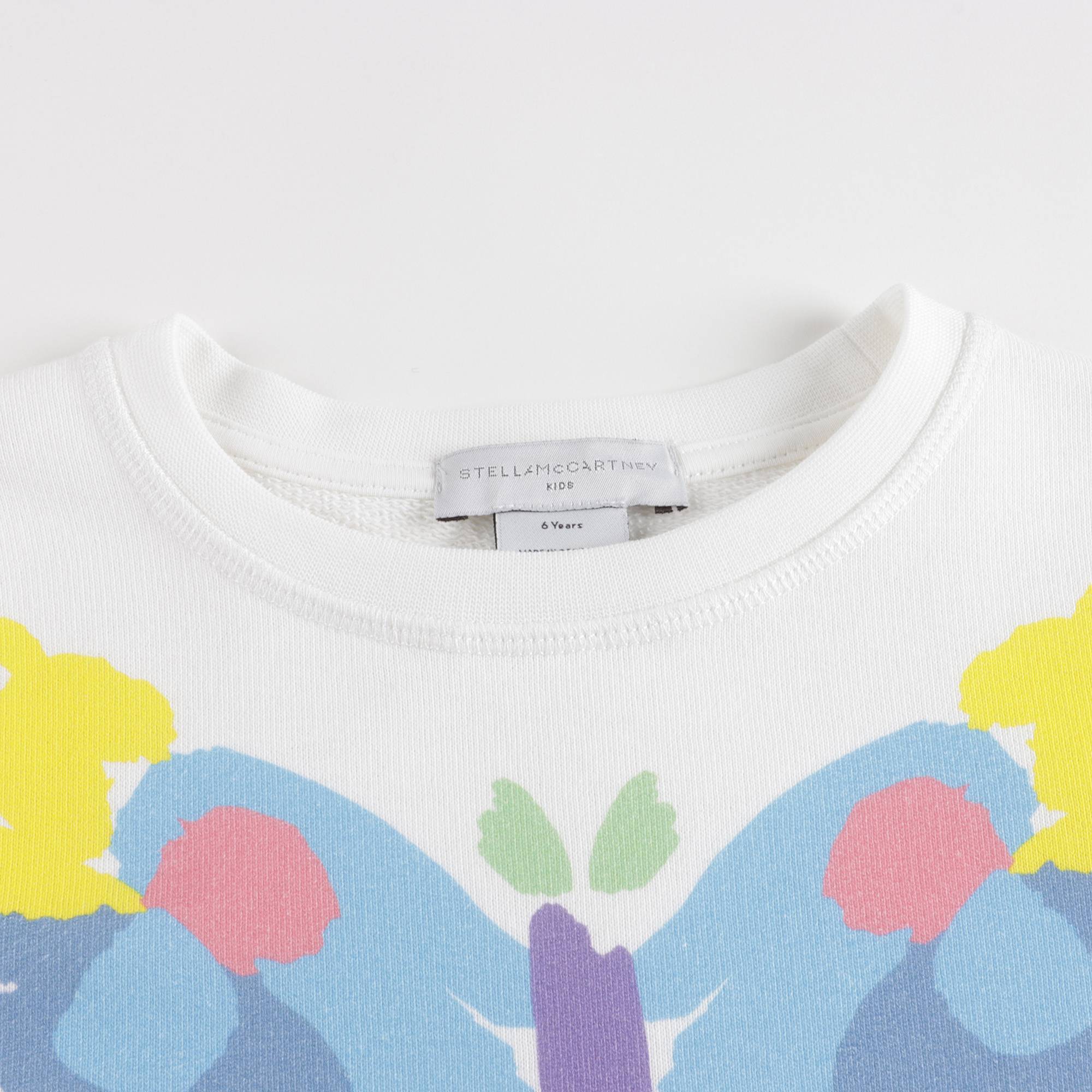 Girls White Butterfly Cotton Dress