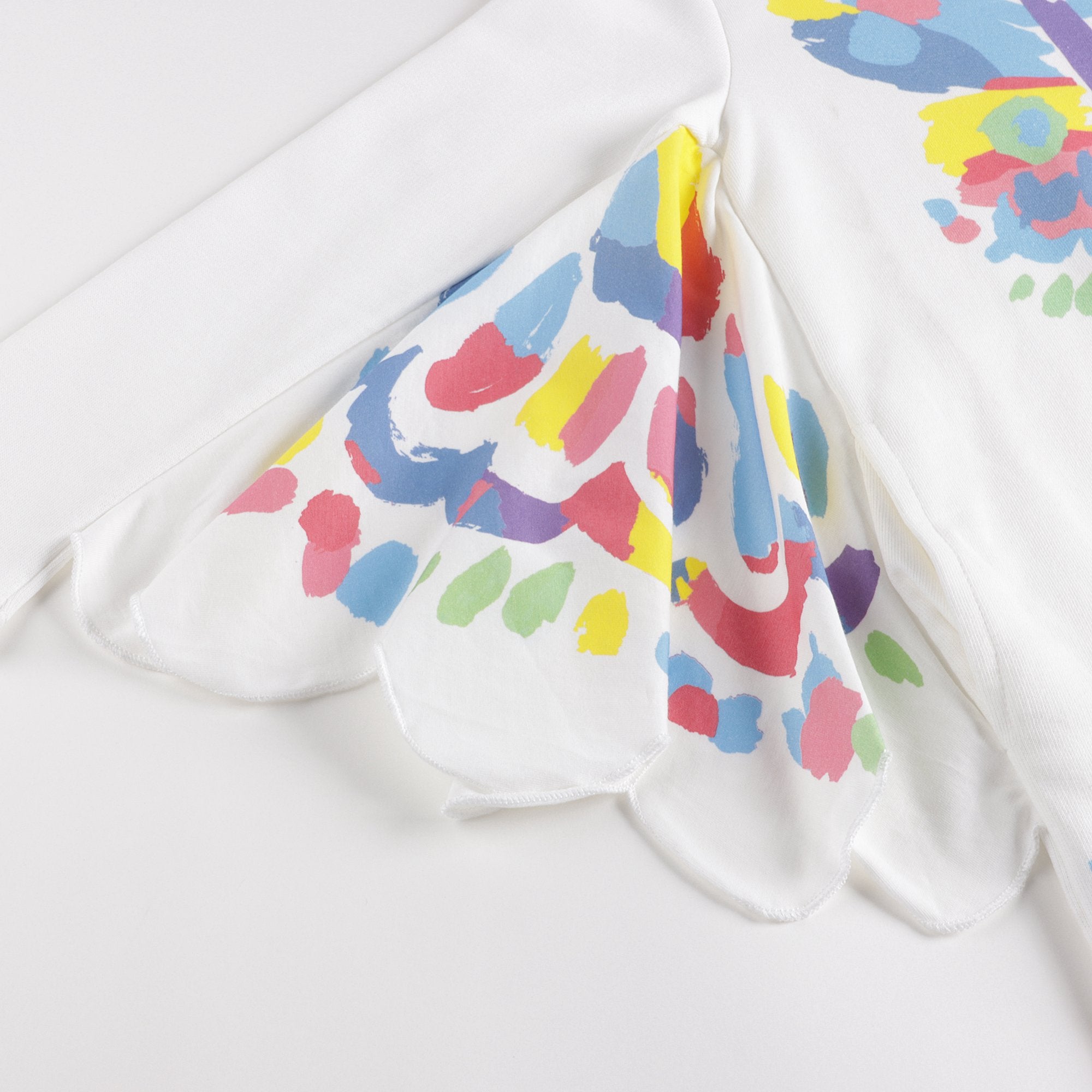 Girls White Butterfly Cotton Dress