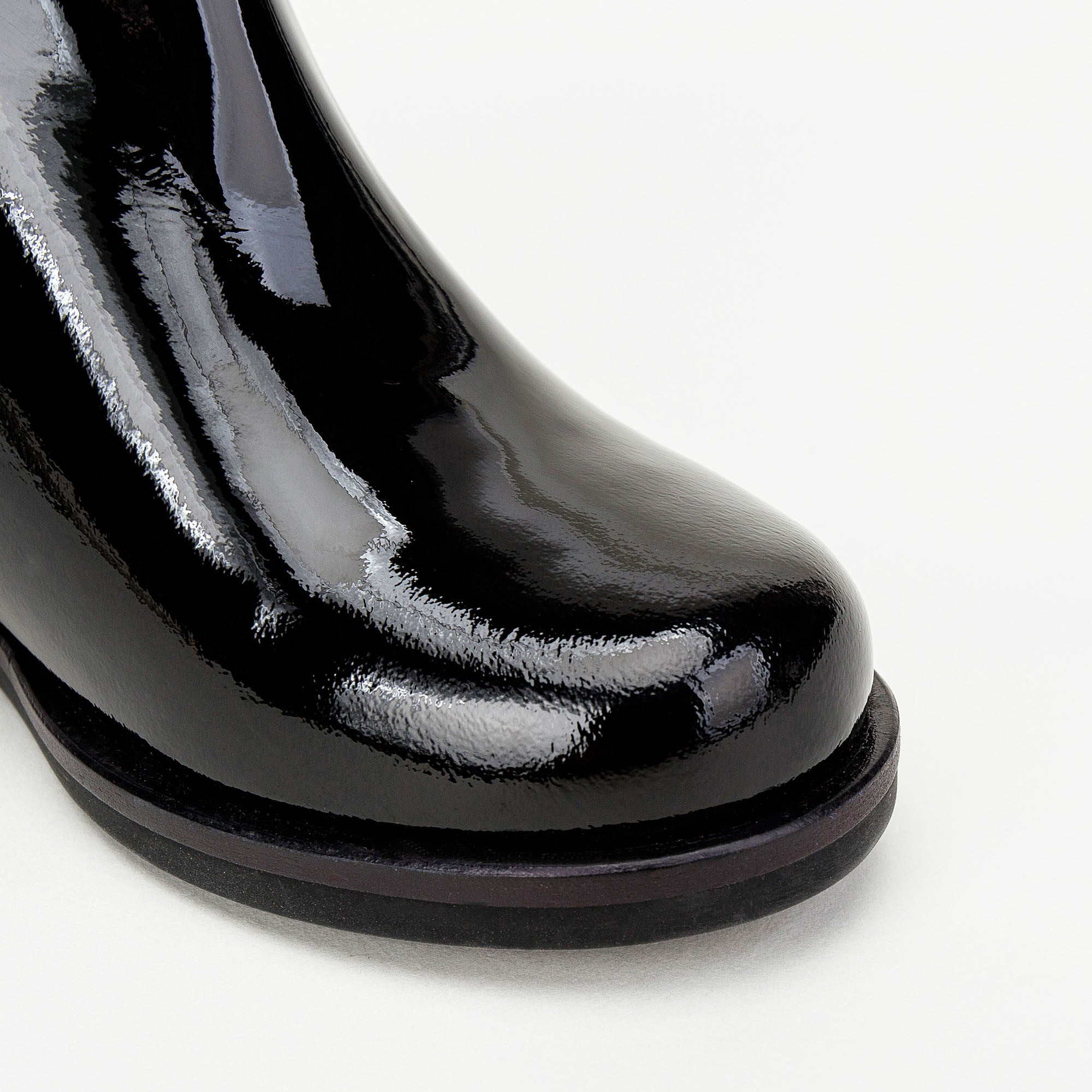 Girls Black Patent Leather Ankle Boots