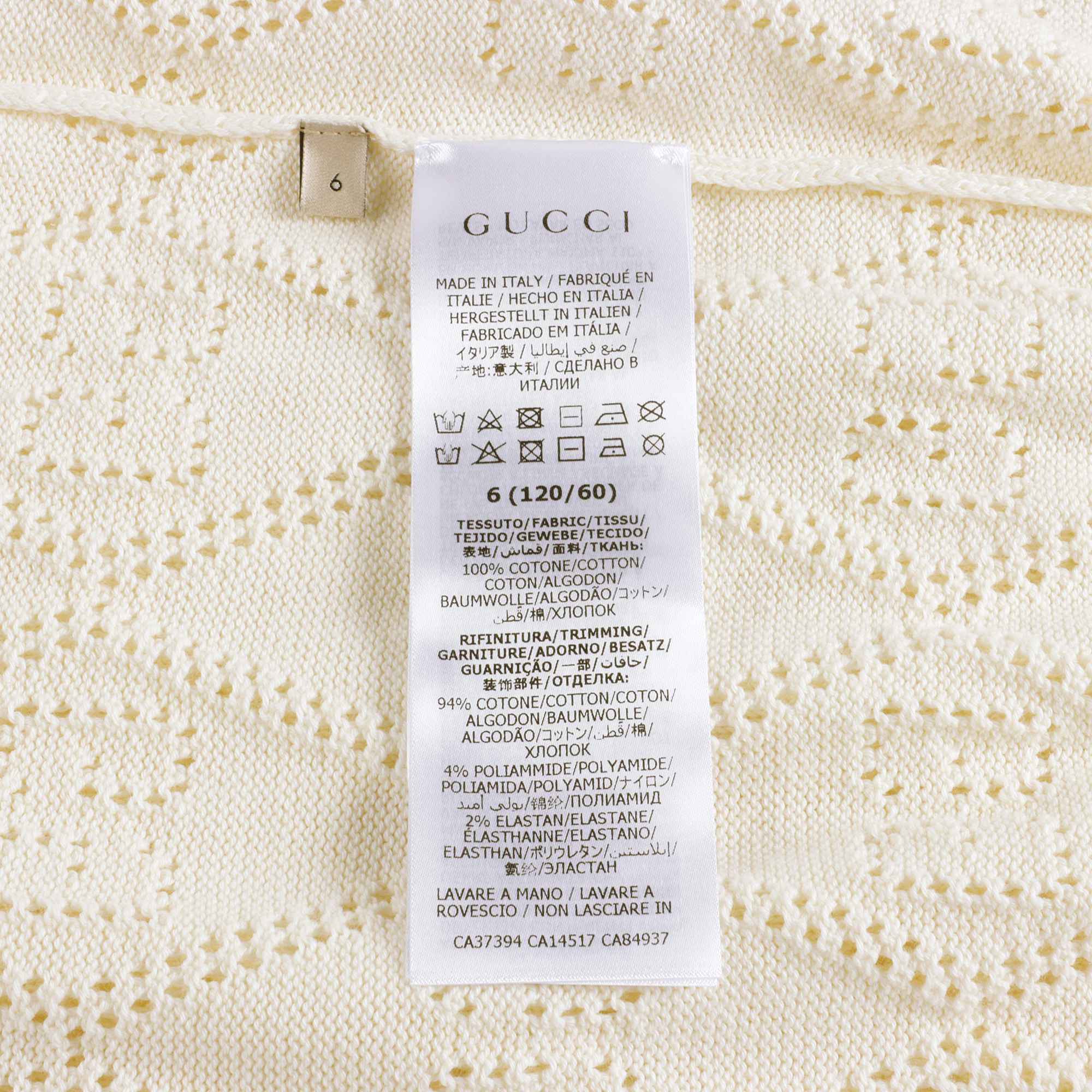 Girls White GG Cotton Sweater