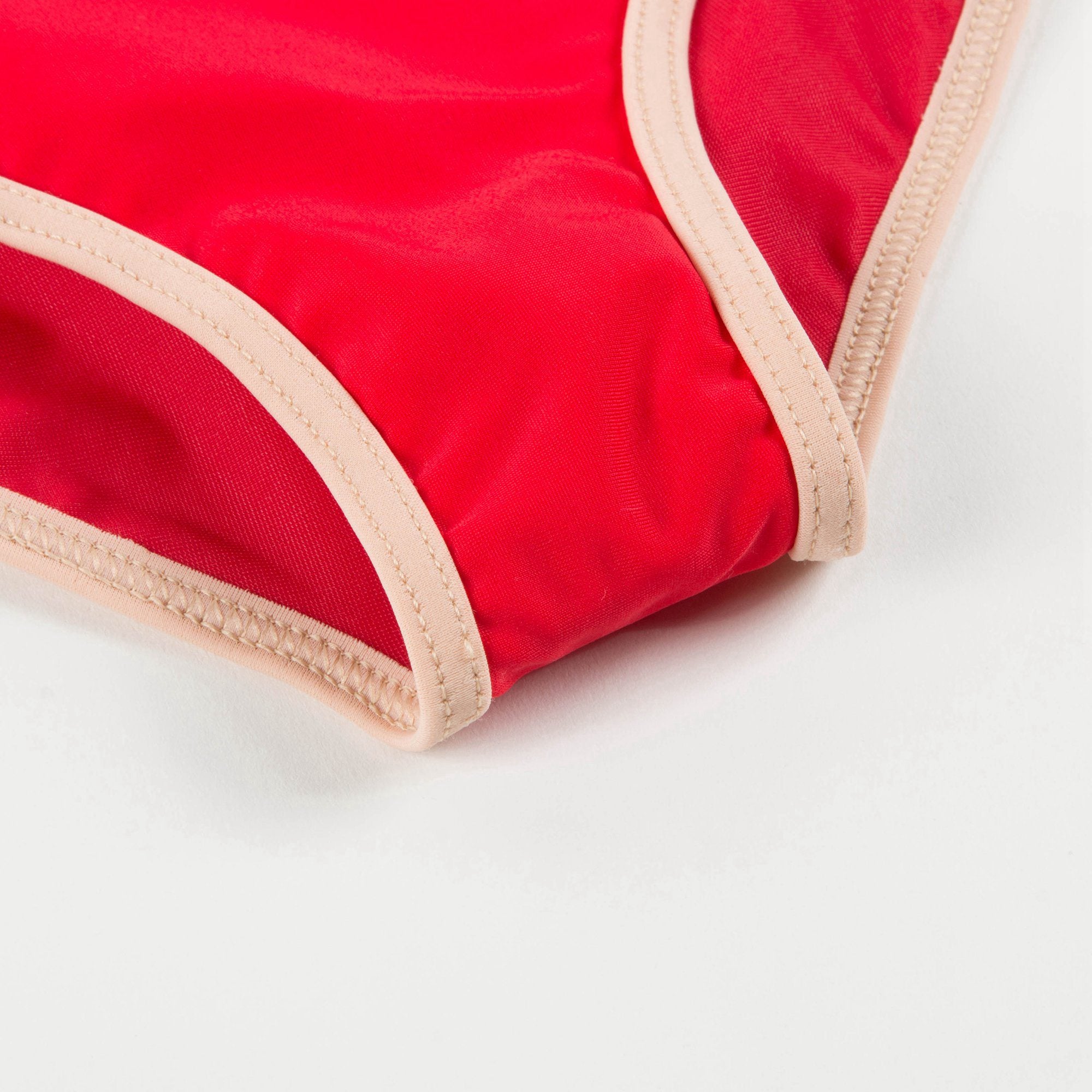 Girls Red Polyamide Swimwear