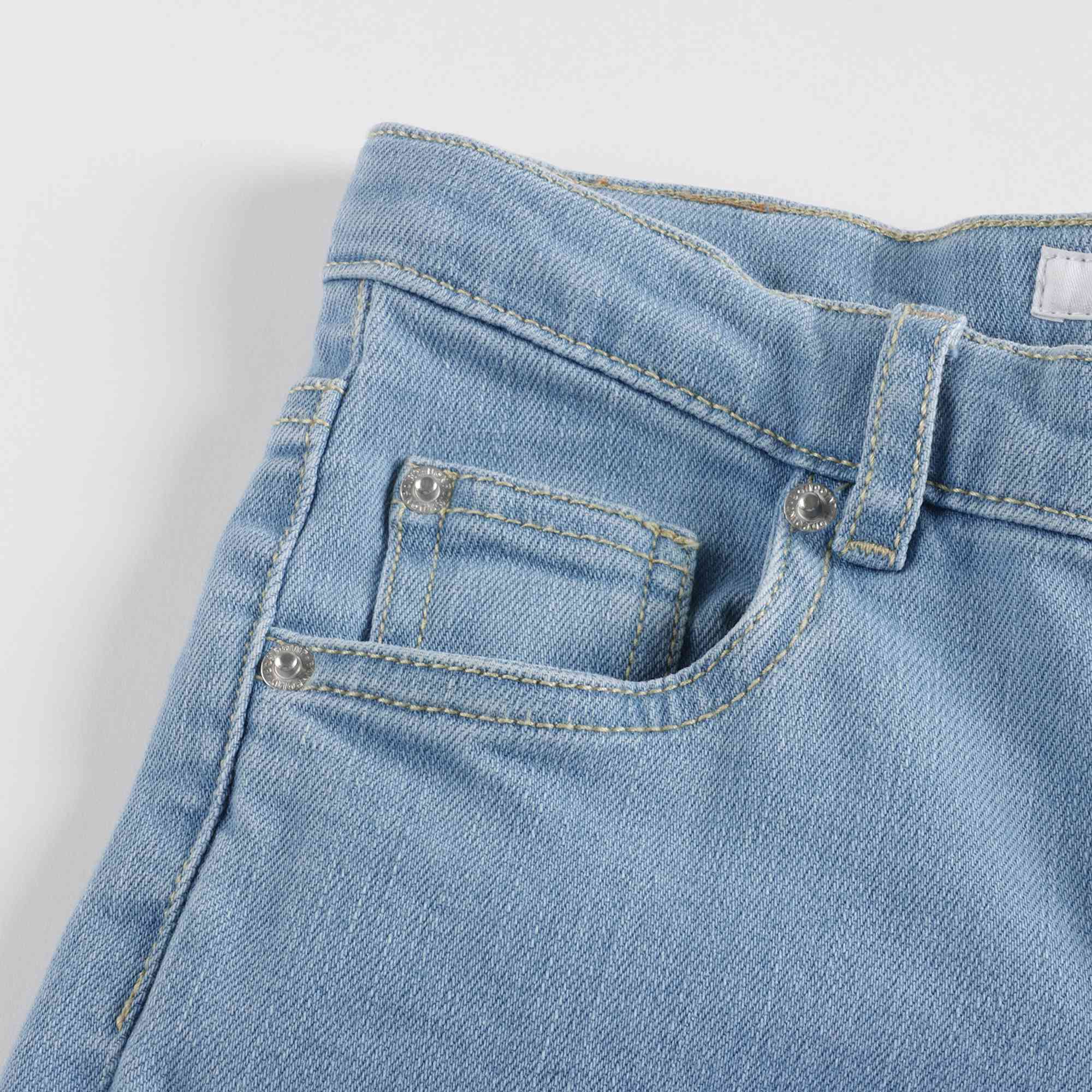 Girls Light Blue Cotton Trousers
