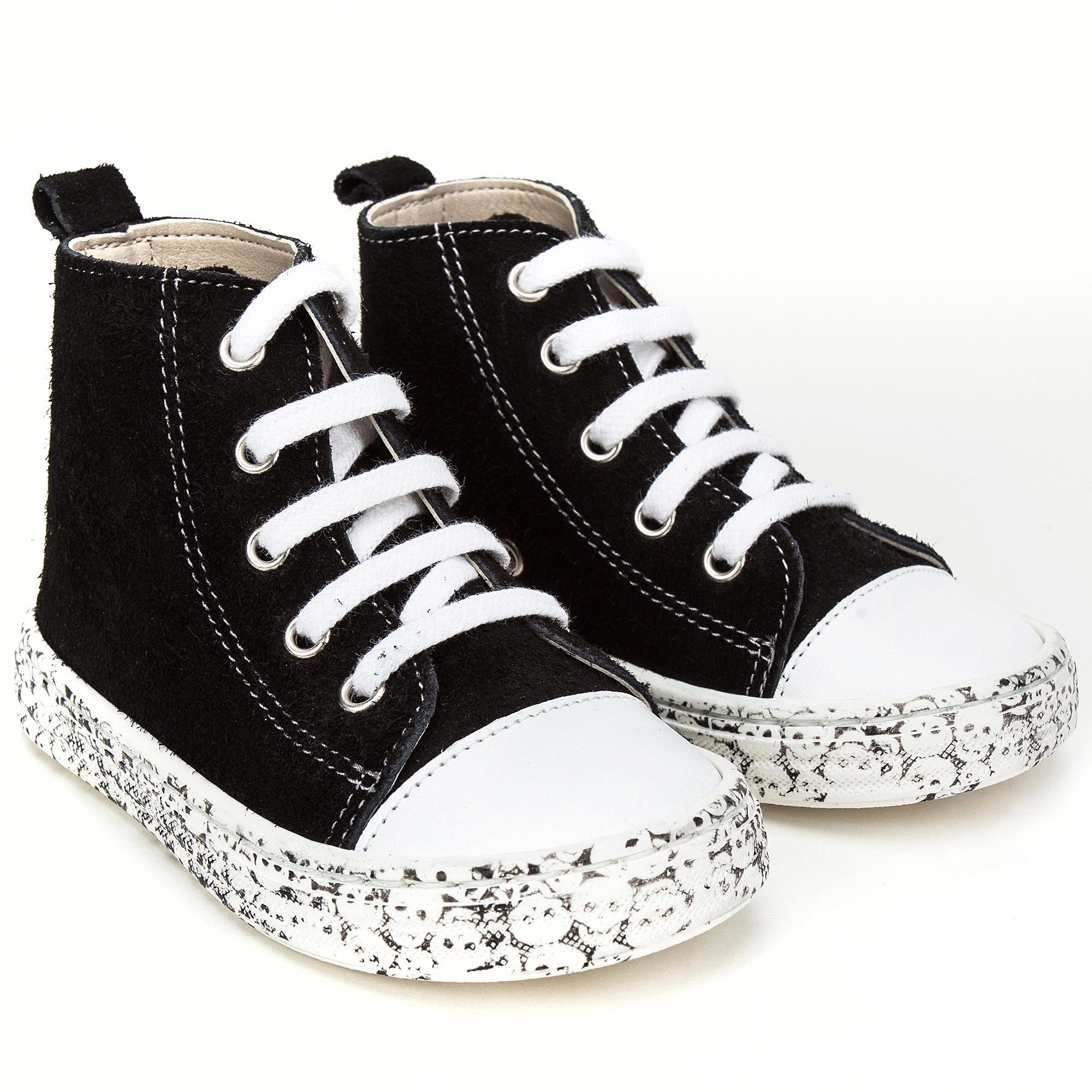 Girls Black High Top Mooring Rope Shoes