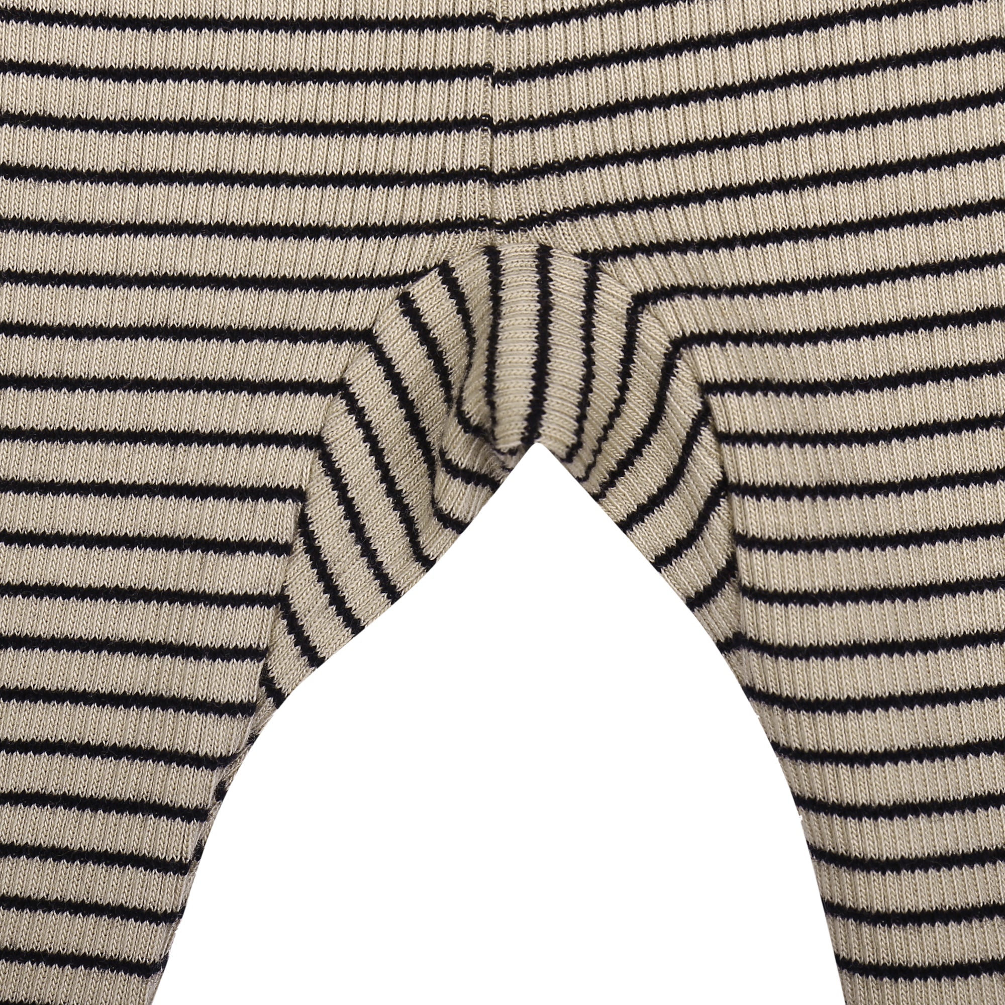 Baby Beige Striped Cotton Leggings