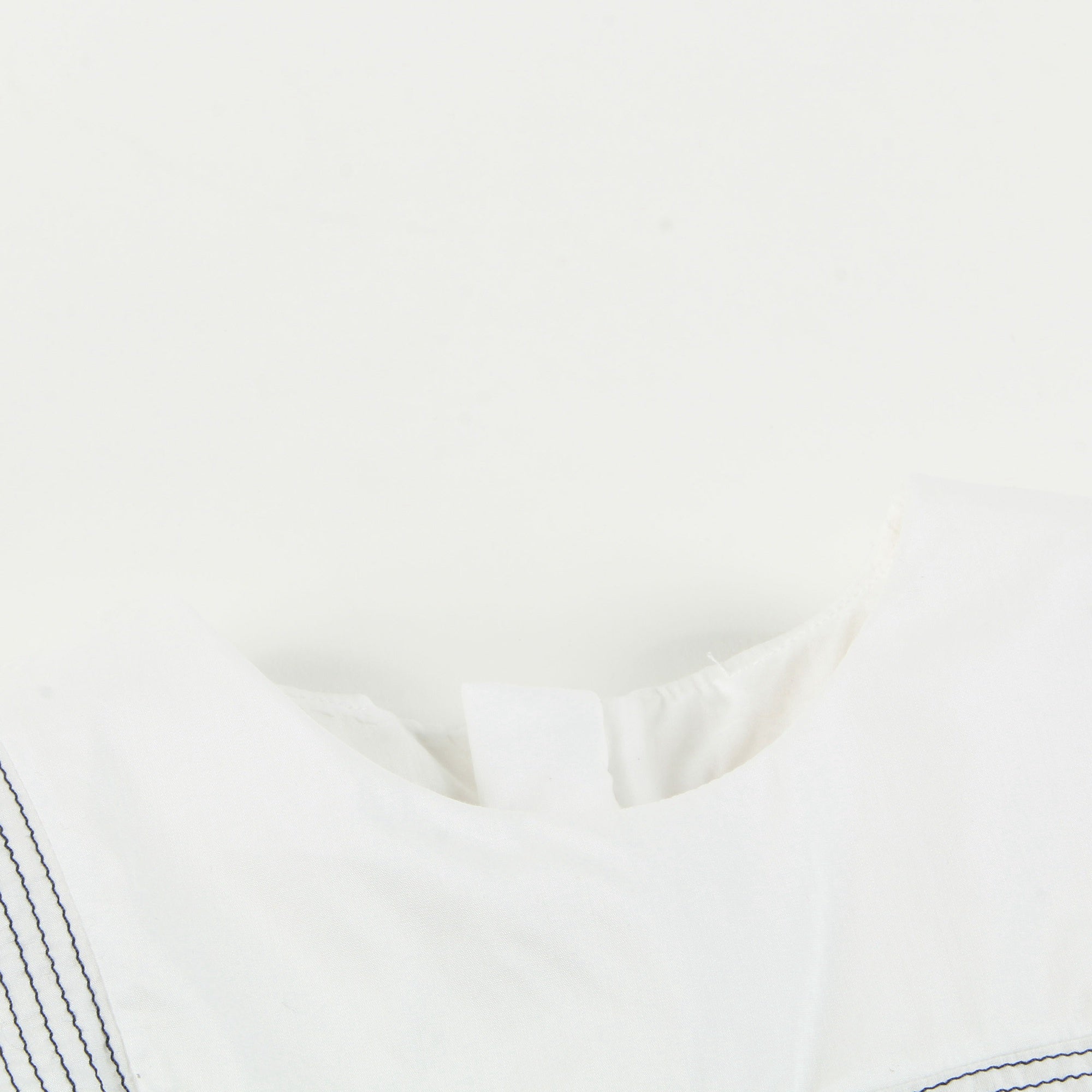 Baby Girls White & Black Striped Cotton Dress
