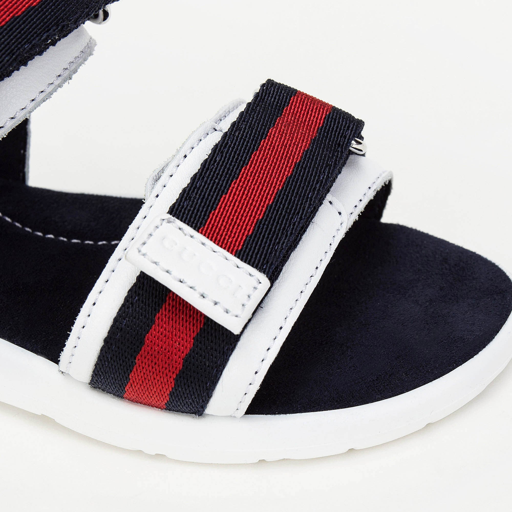 Girls White Leather Upper Rubber Sole Sandals