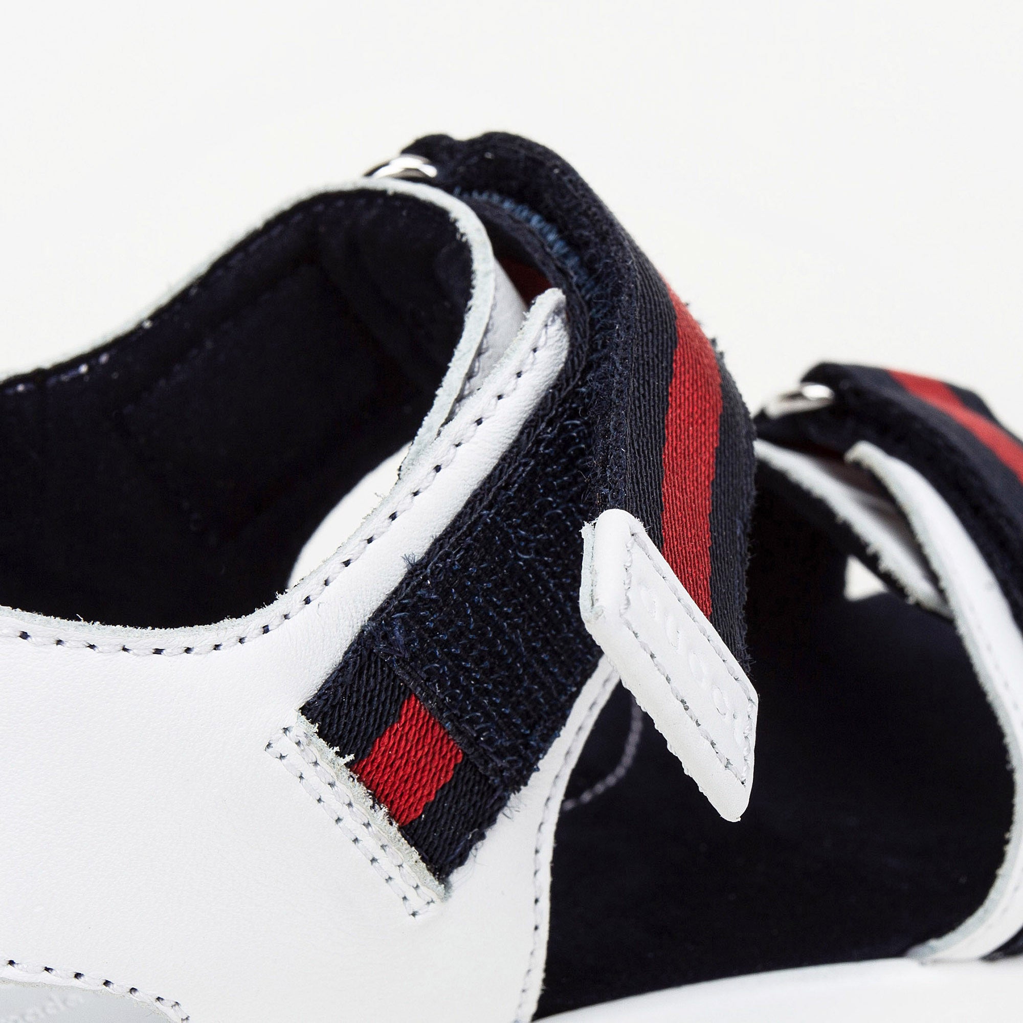 Girls White Leather Upper Rubber Sole Sandals