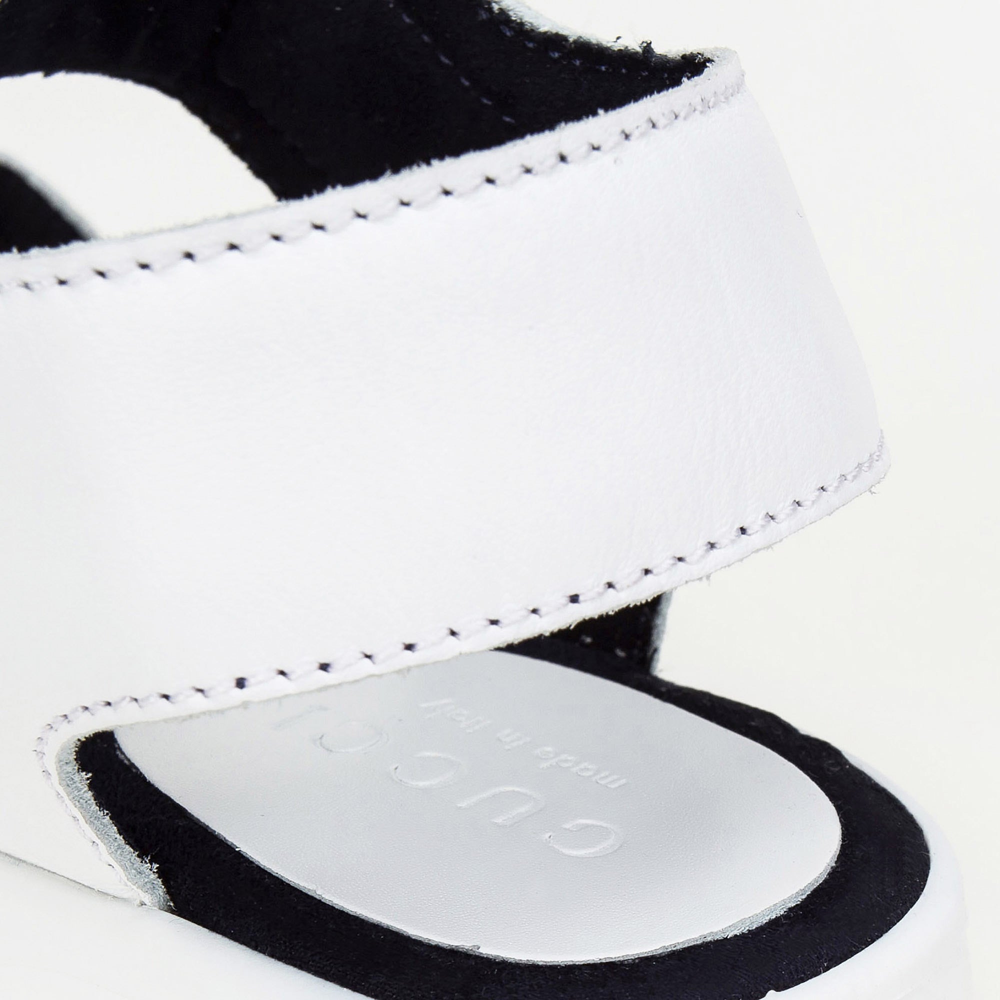 Girls White Leather Upper Rubber Sole Sandals