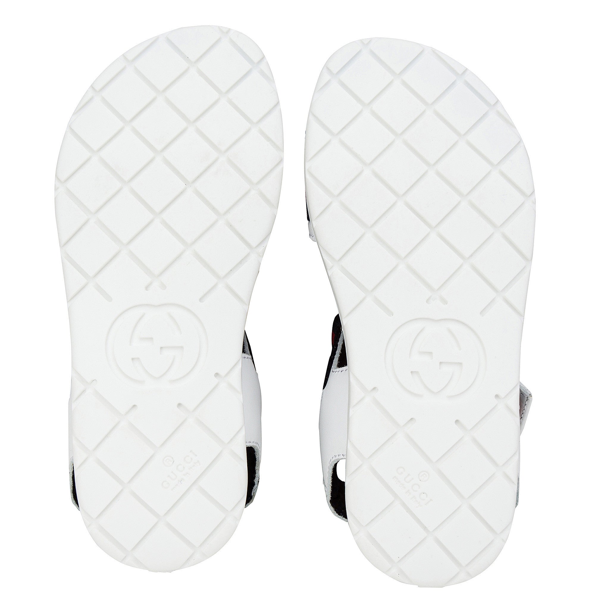 Girls White Leather Upper Rubber Sole Sandals