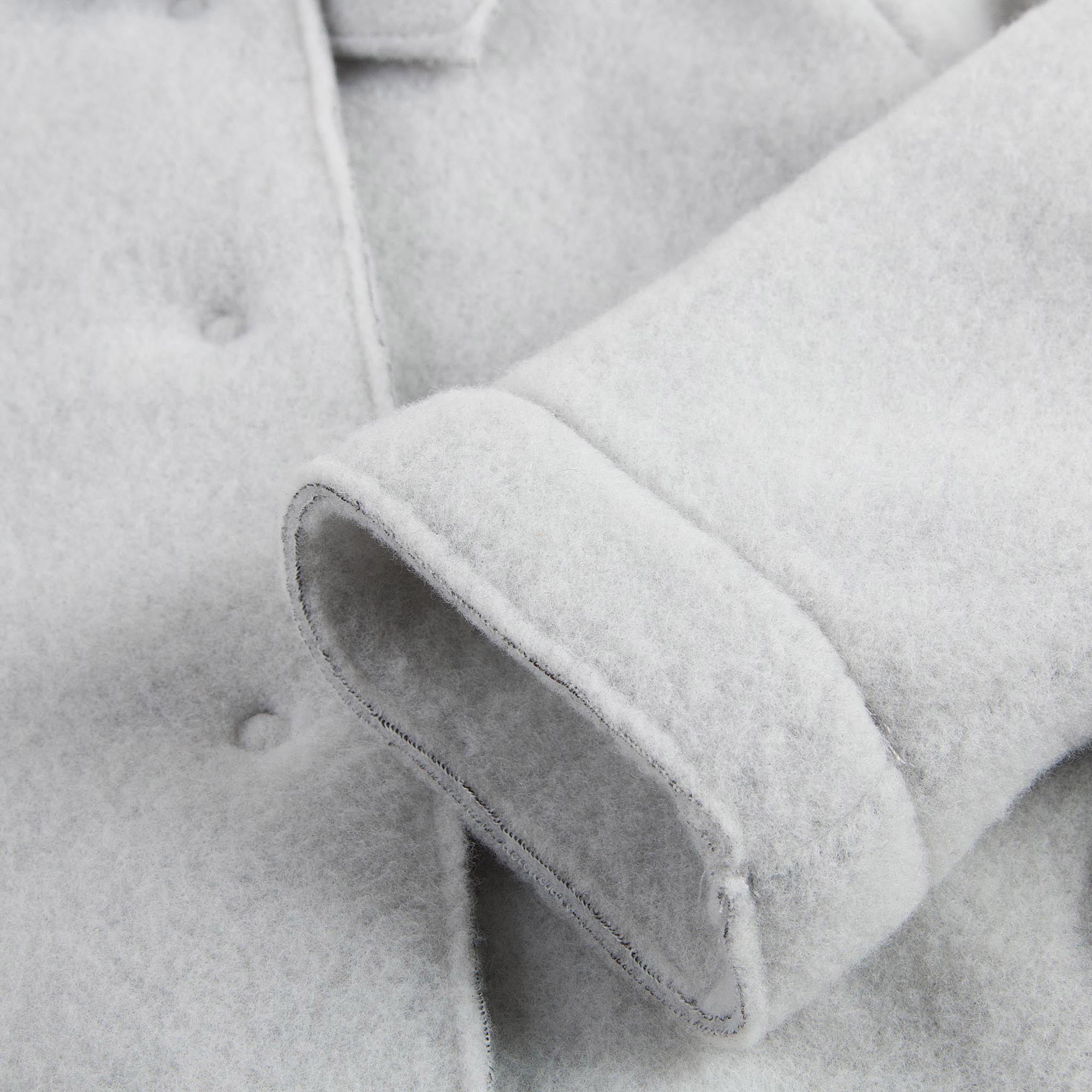 Girls Grey Bow Trims Collar  Wool Coat