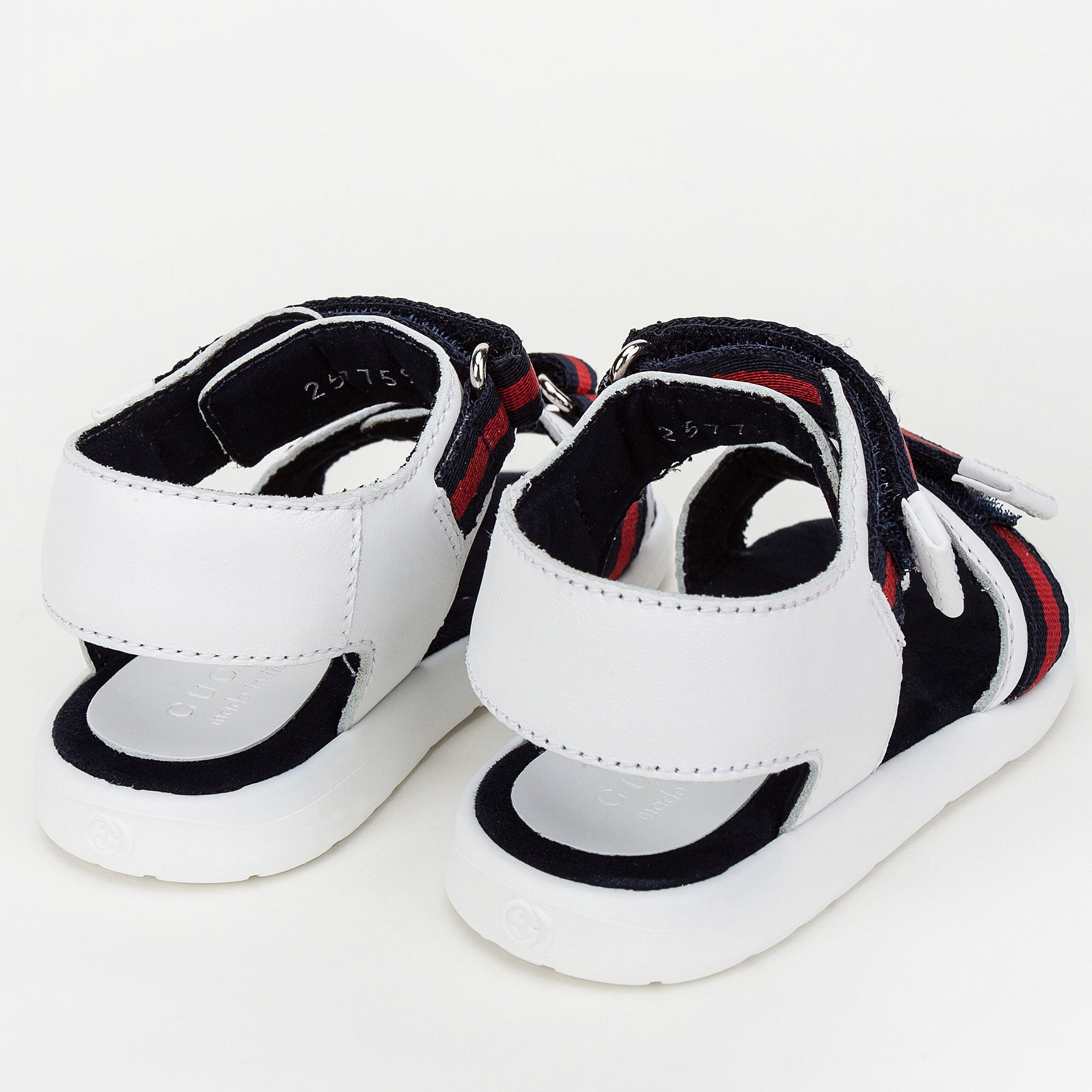 Baby  White Leather Upper Rubber Sole Sandals