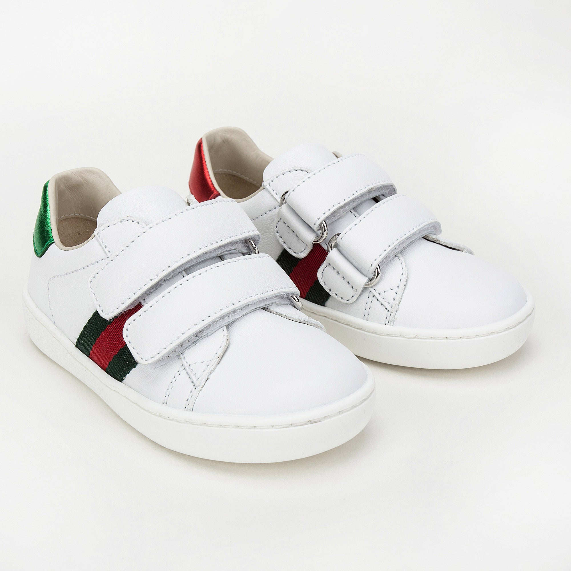 Baby White Velcro Leather Board Shoes
