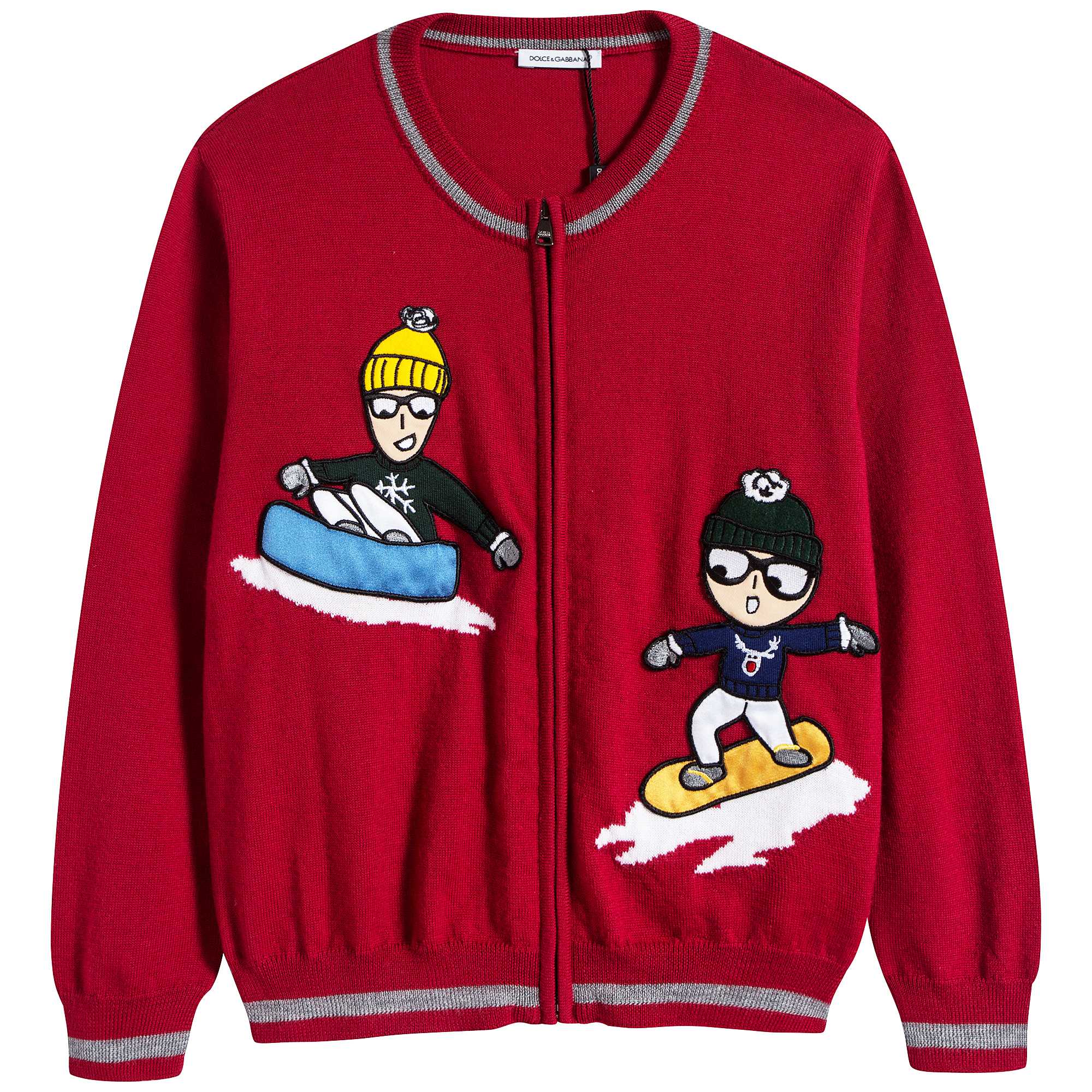 Boys Bright Red Zip Cardigan