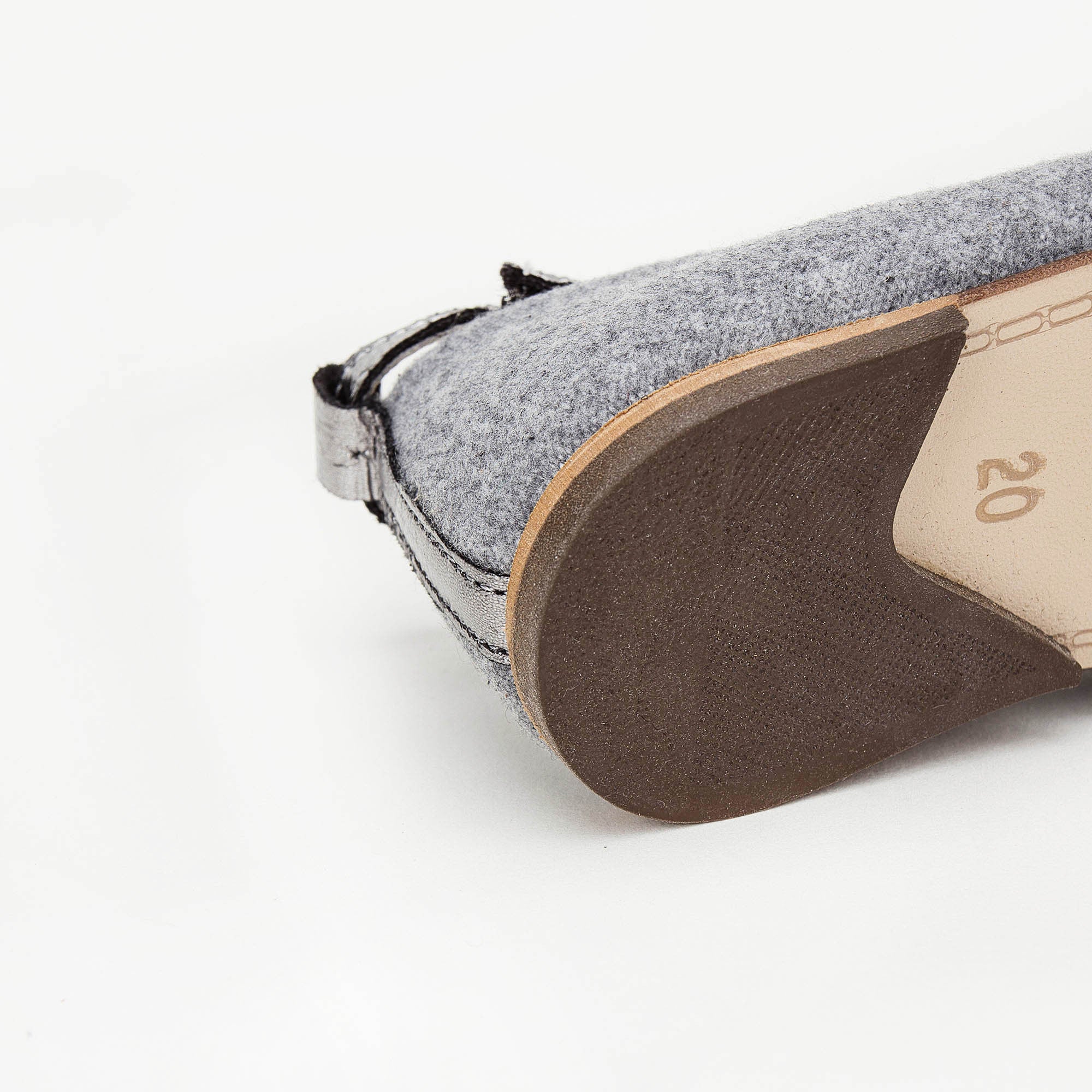 Girls Grey & Silver Suede Velcro Shoes
