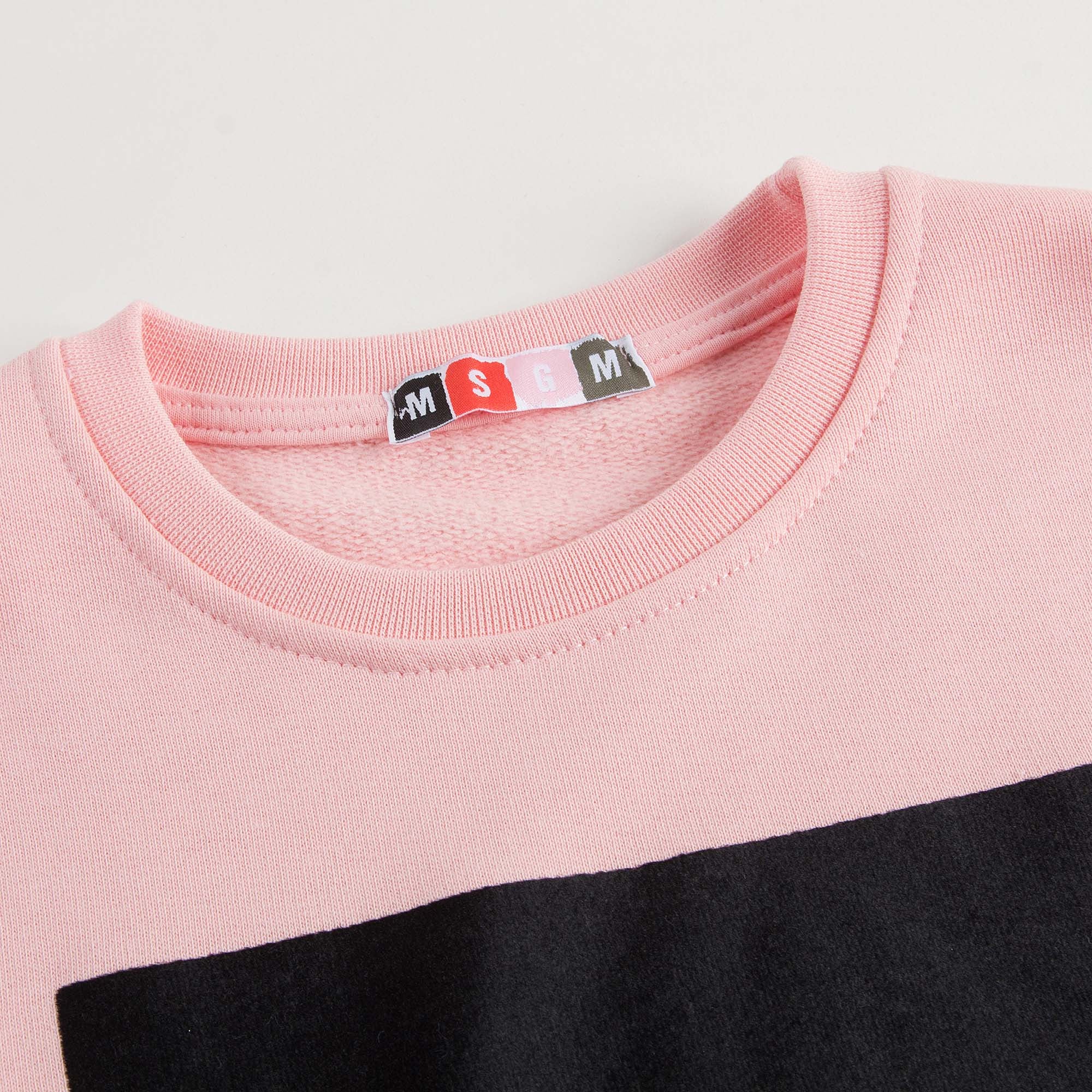 Girls Pink Rib Cuffs Cotton Maxi Sweatshirt