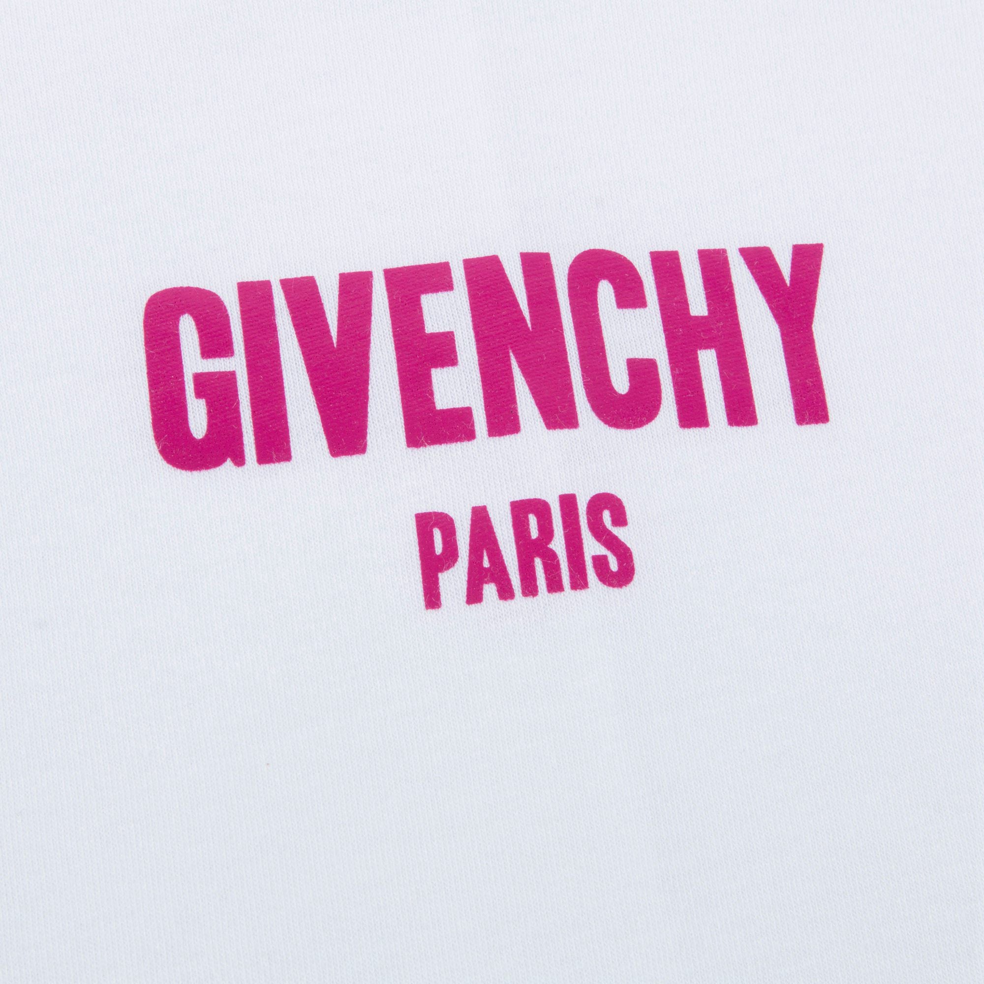 Girls White Cotton Pink Logo T-shirt