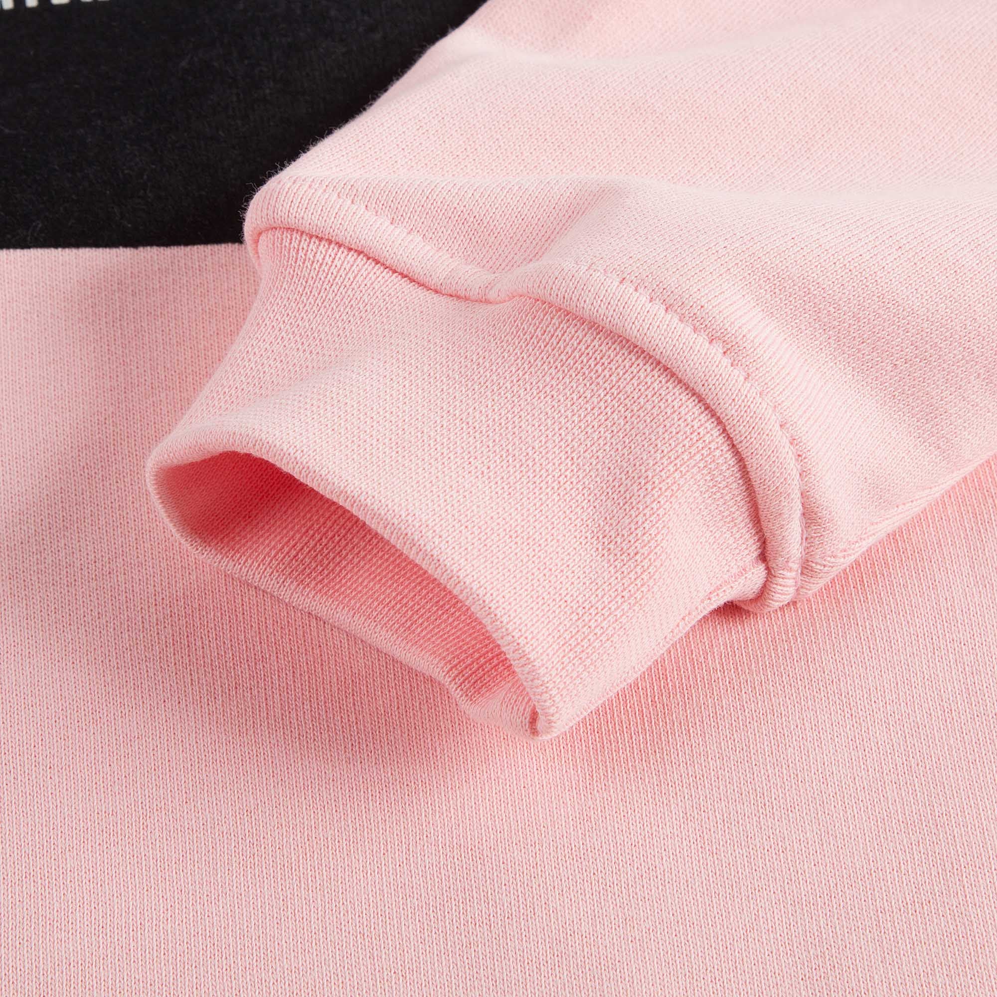 Girls Pink Rib Cuffs Cotton Maxi Sweatshirt