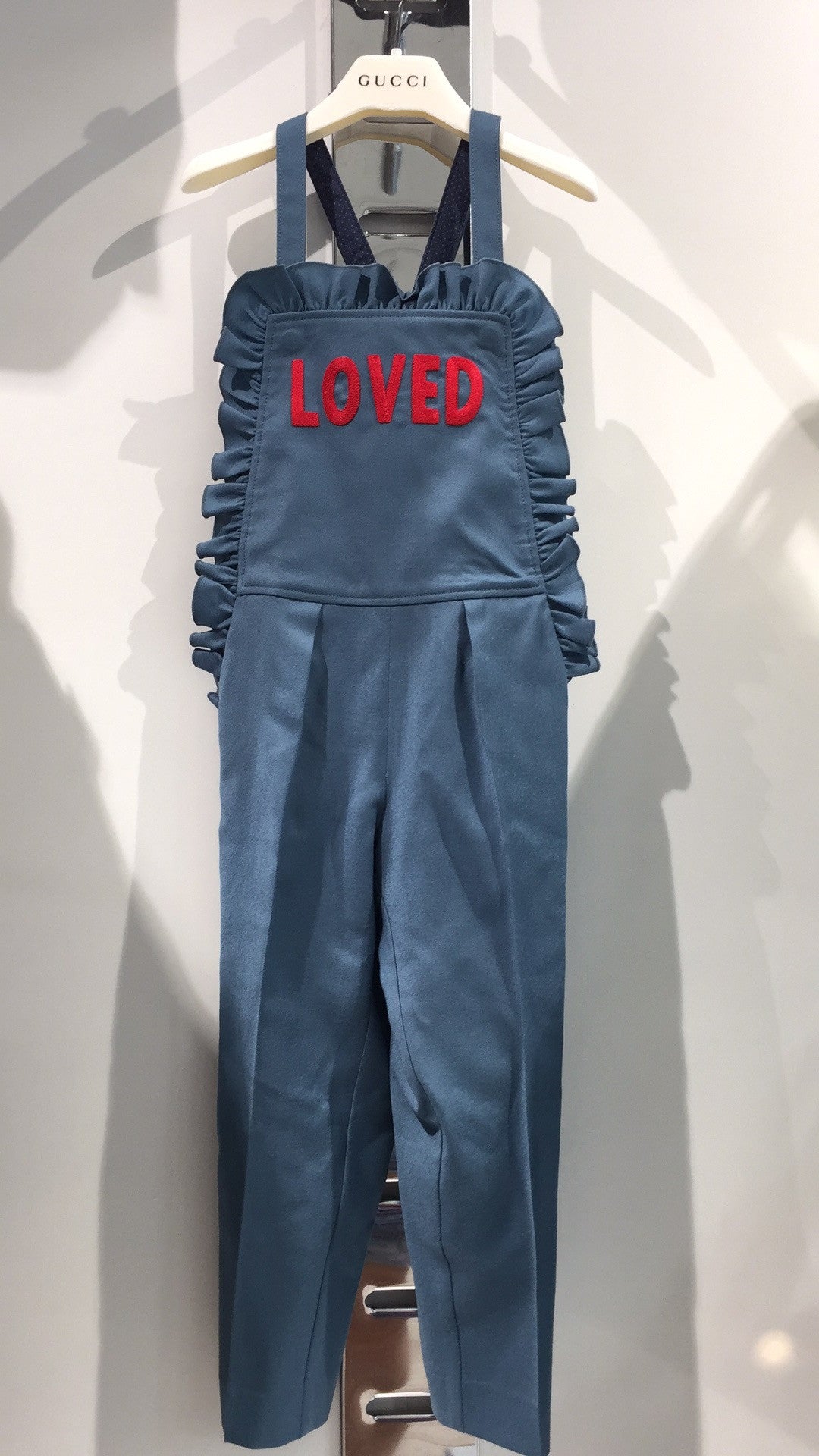 Girls Blue Denim 'Loved' Romper