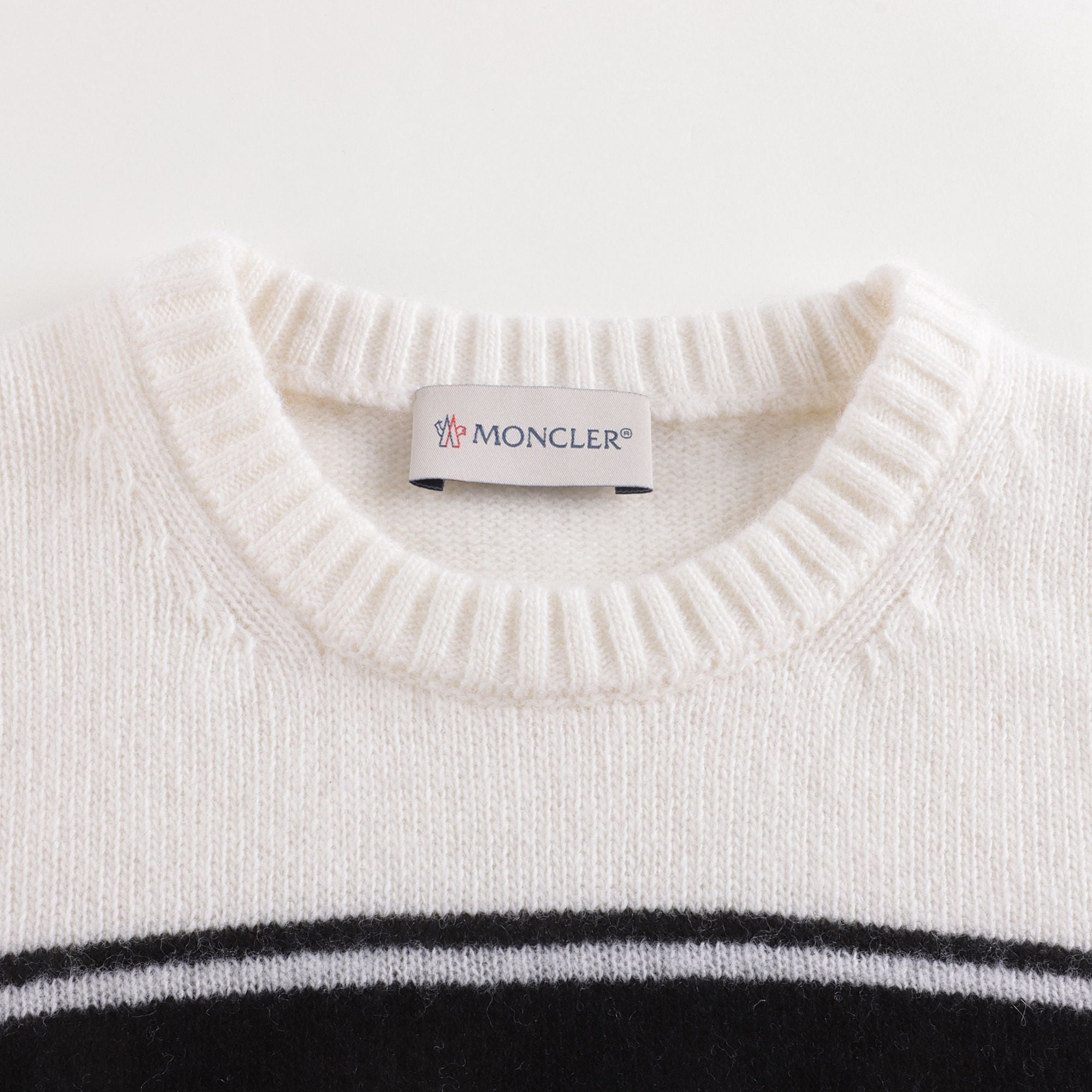 Girls White Logo Wool Sweater