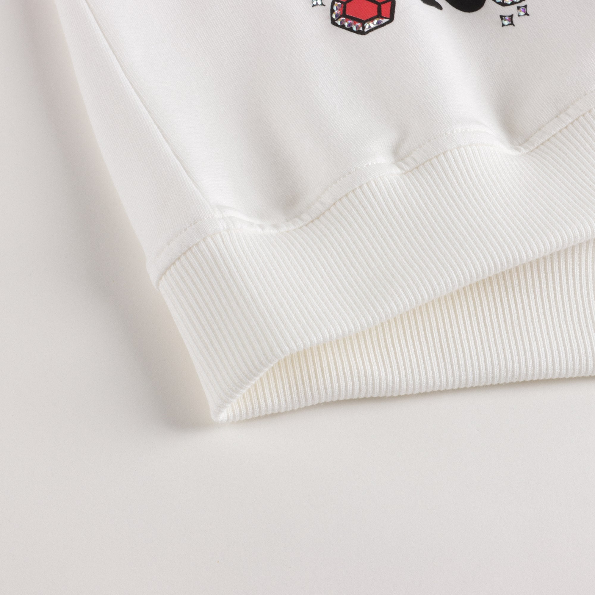 Girls White Printed Cotton Sweatshirt