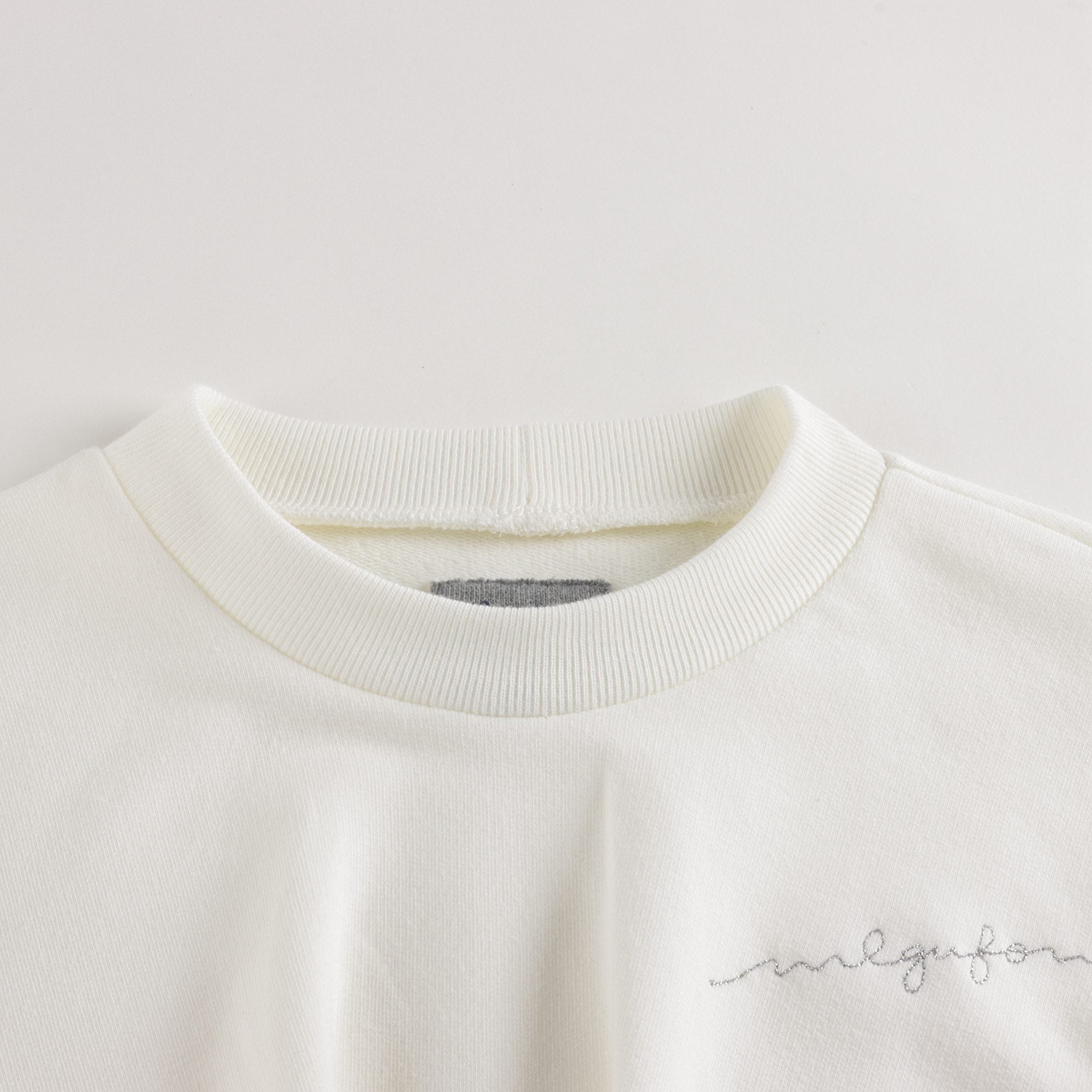 Girls White Cotton Sweatshirt