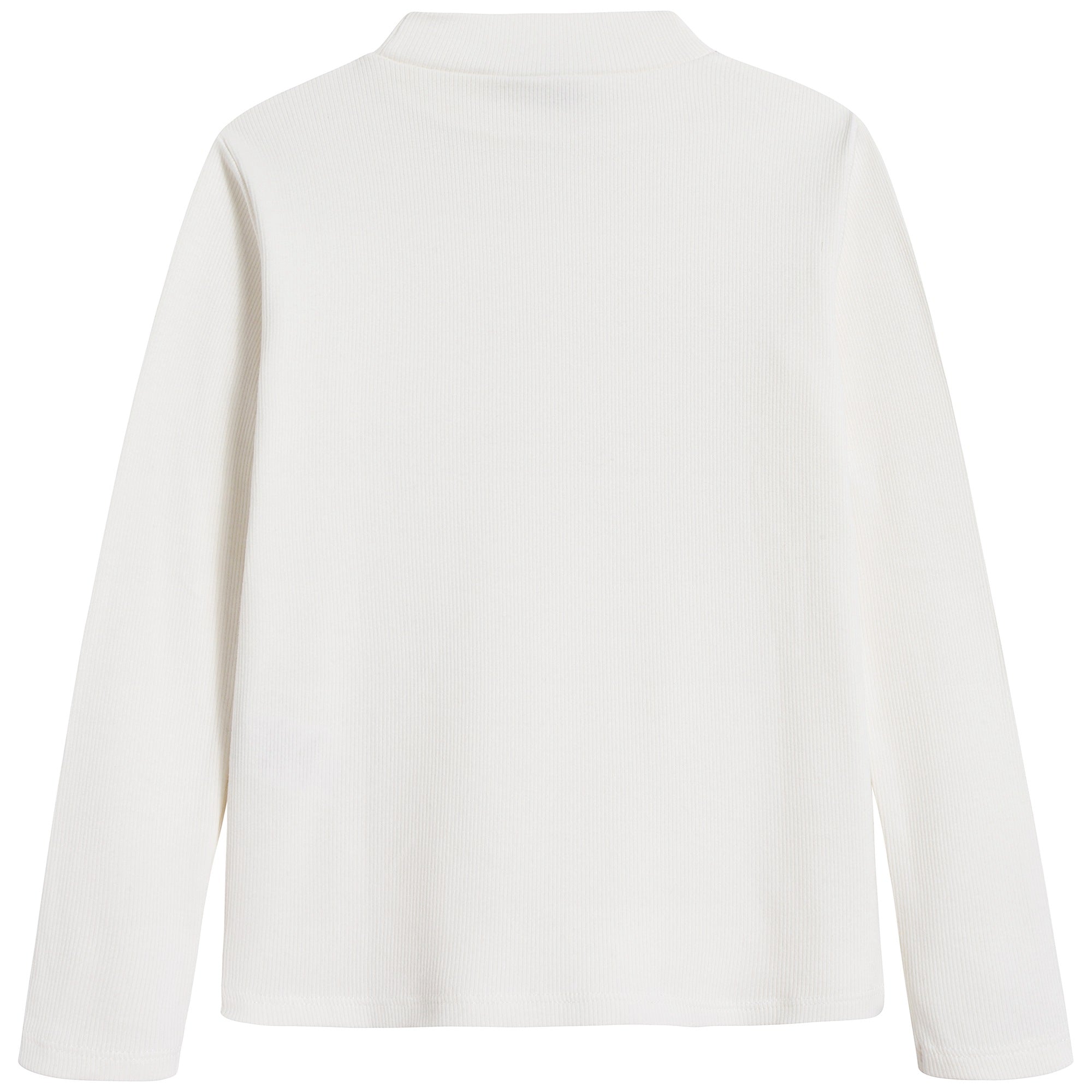 Girls White Cotton Pullover
