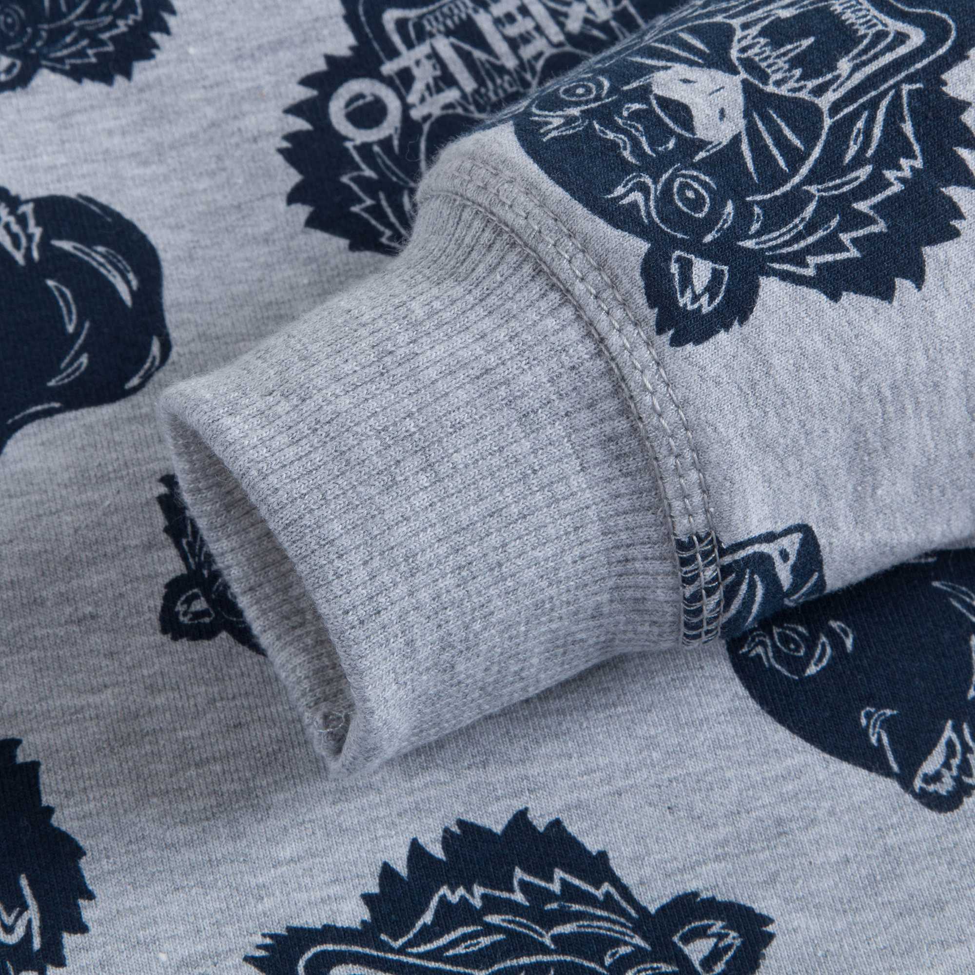Baby Girls Marl Grey Tiger Printed Cotton Dress