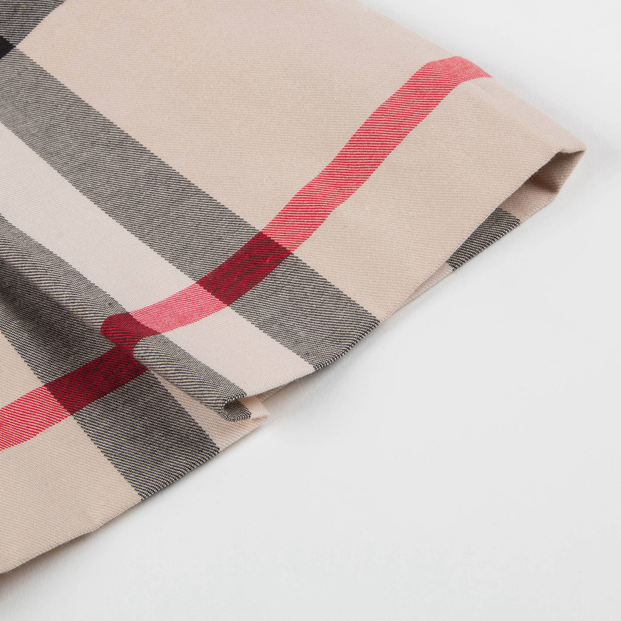 Girls Beige Check Cotton Skirt