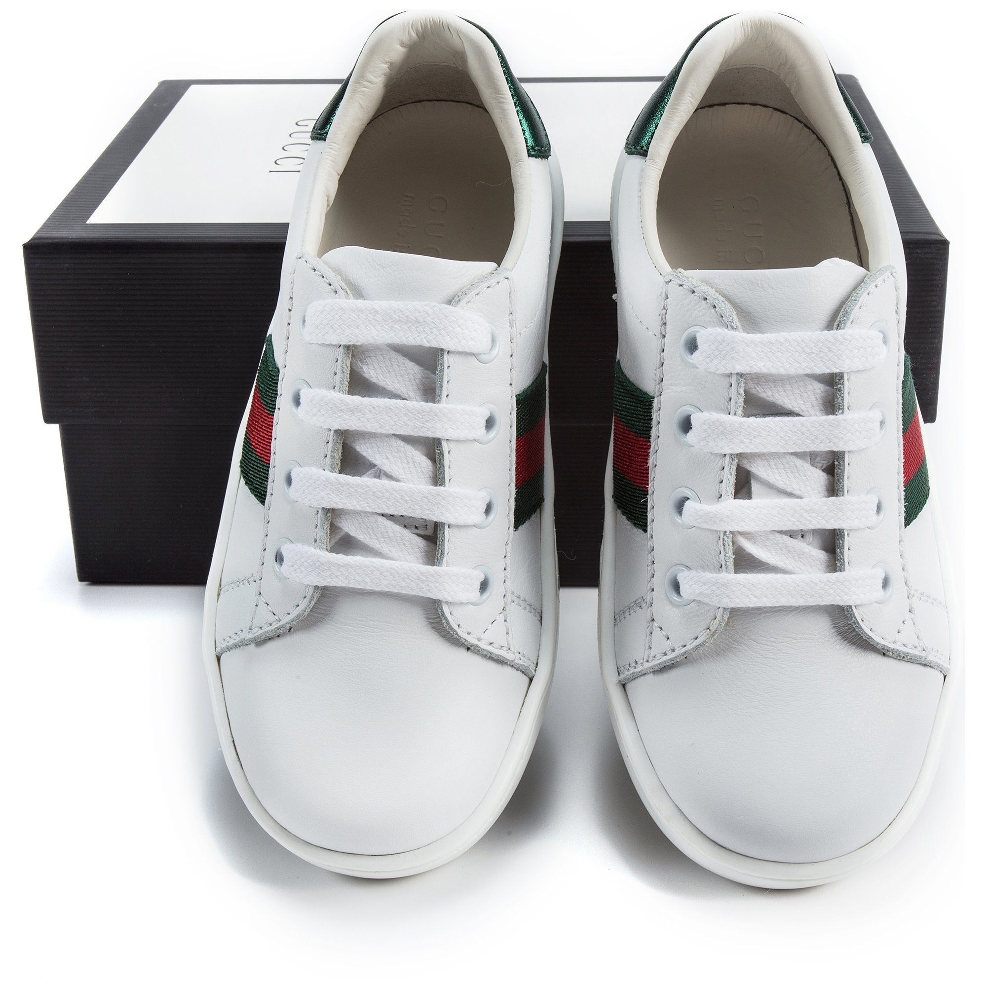 Girls & Boys White Leather Shoes