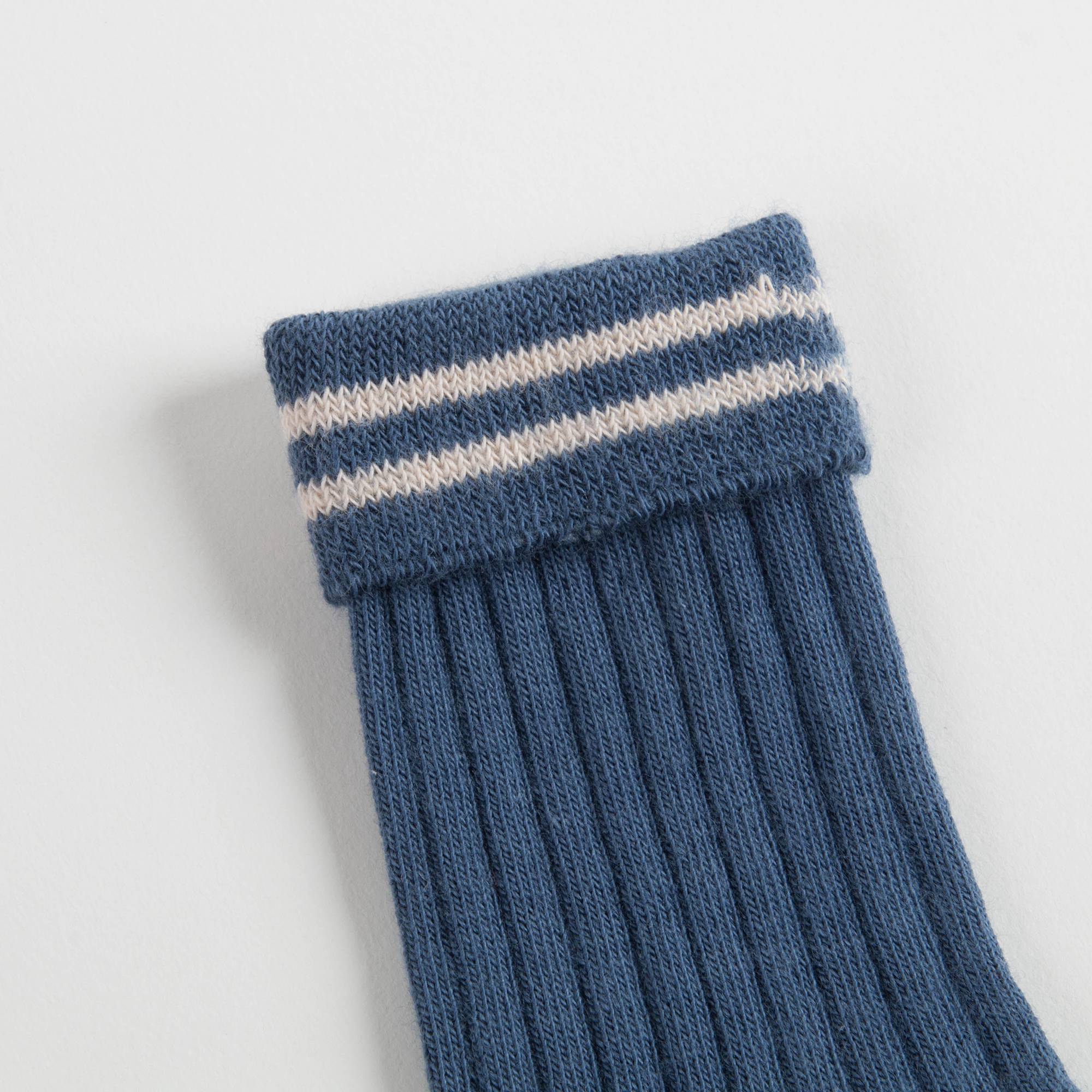 Girls Airforce Blue Cotton Rib Ankle Socks