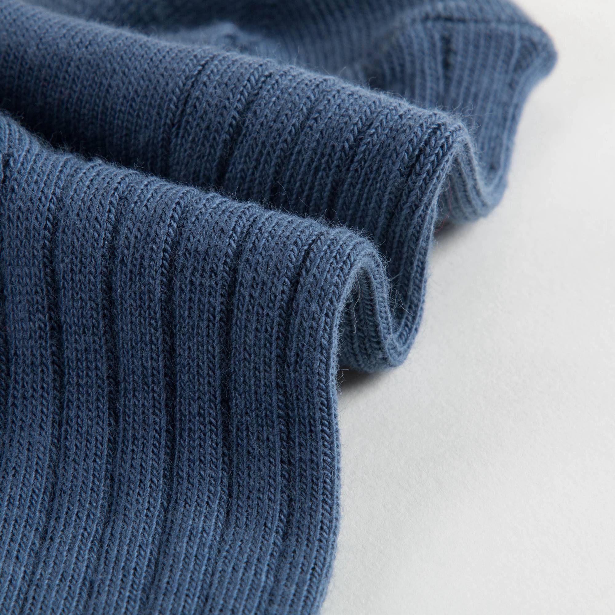 Girls Airforce Blue Cotton Rib Ankle Socks