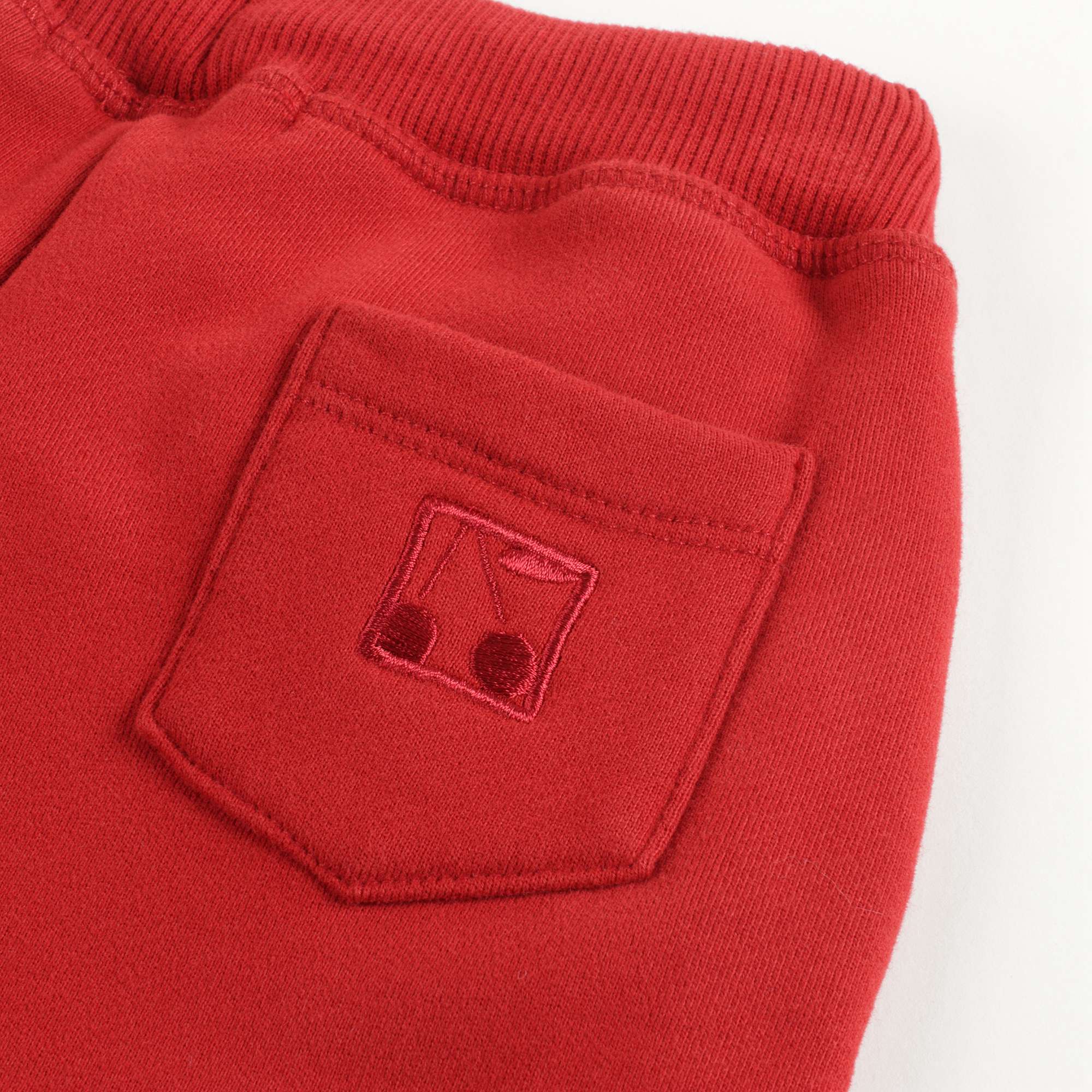 Girls Red Cotton Joggers